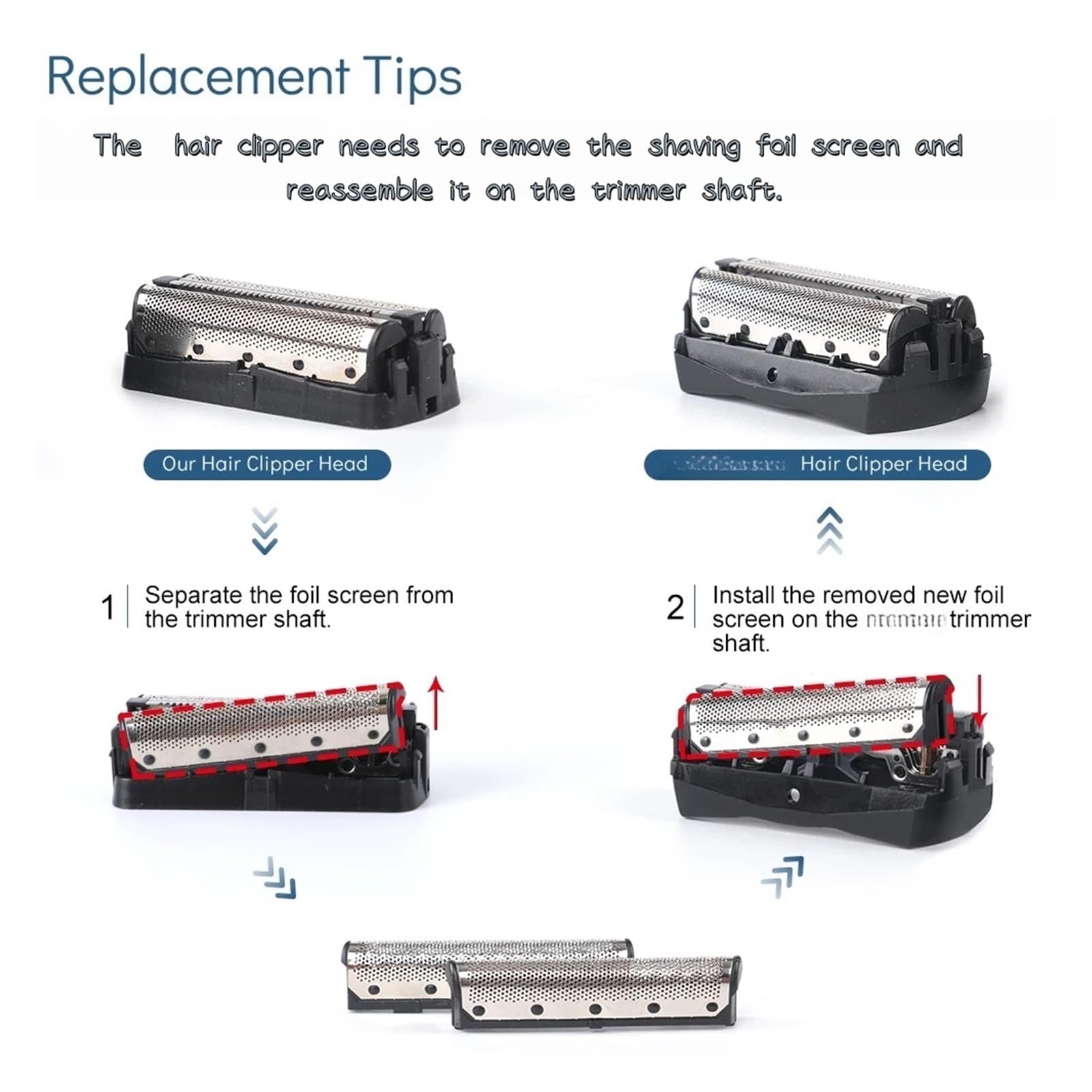 Sostituzione Delle Lame Della Testina Del Rasoio E Della Rete Dello Schermo In Lamina - Compatibile Con Philips QC5550 QC5580 QC5570 QC5510 QS6140 QS6160 - Parte Trimmer