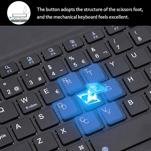 Miniatura 5 de Pissente Mini teclado, portátil Bluetooth 3.0 teclado español 78 teclas Touchpad con cable USB para iOSAndroid