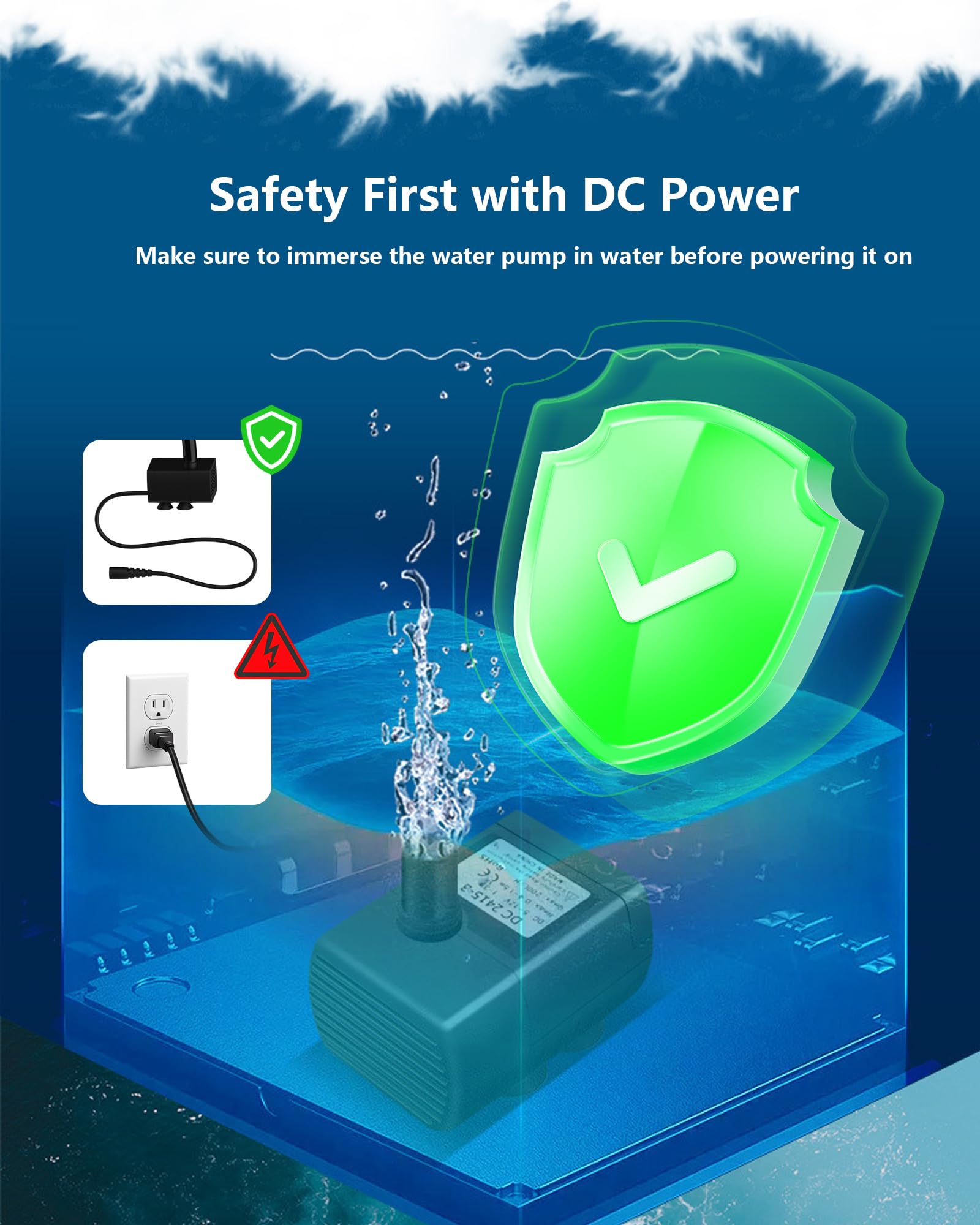 PROOTS 52GPH Hydroponic System Mini Submersible Pump – 5-12V DC Ultra Quiet for Aquariums, Fountains & More – 5 Ft Max Head