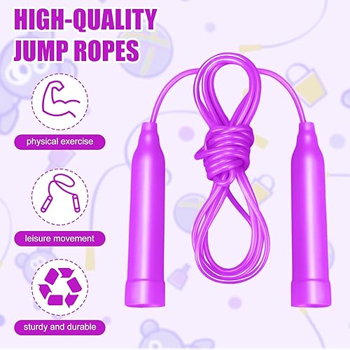 Miniatura 3 de Foilswirl Juego de 50 cuerdas de saltar cuerda de saltar, cuerda de saltar larga, ajustable, equipo de fitness, cuerda de saltar de velocidad al