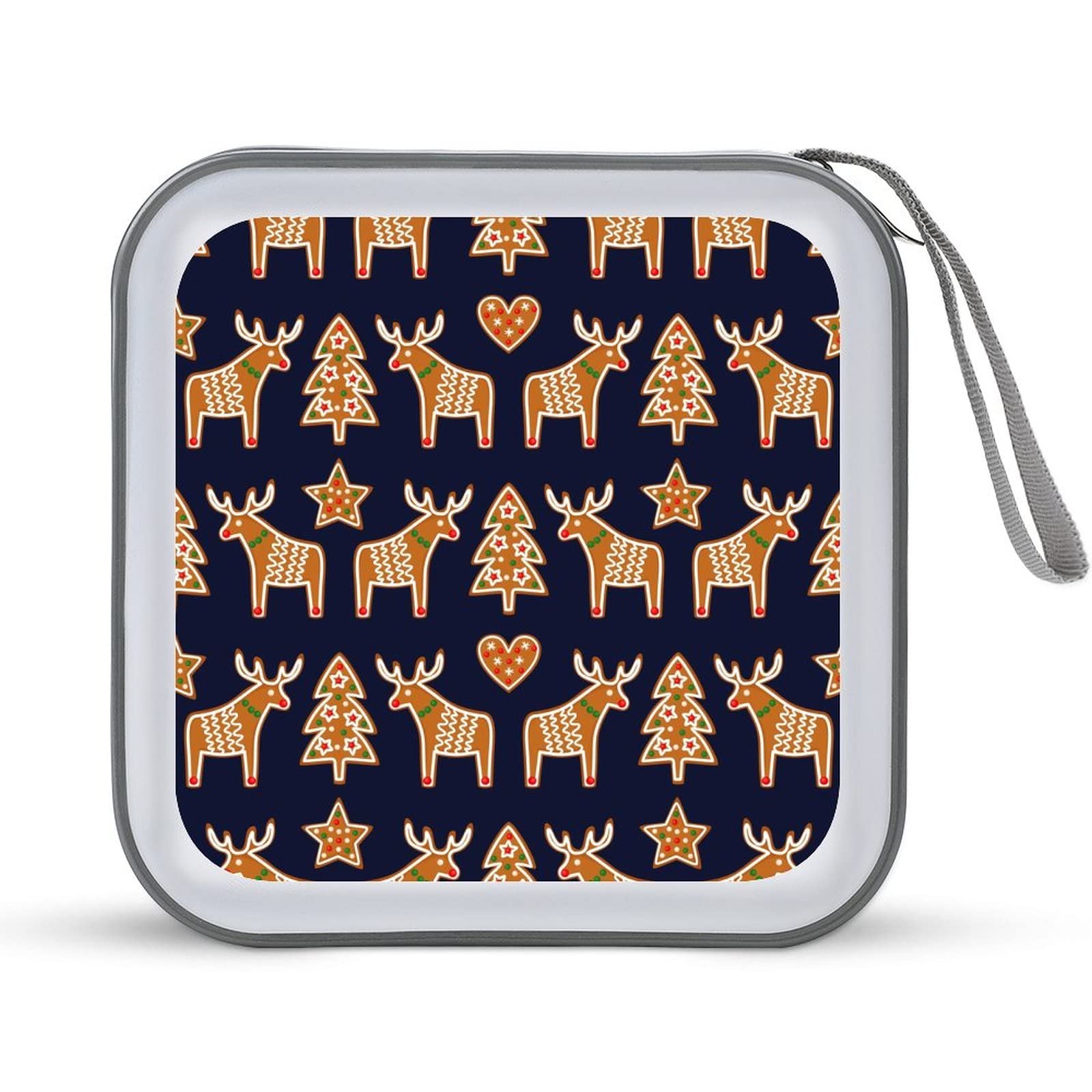 Christmas Gingerbread Cookies CD Case, 40 Capacity DVD Wallet Holder Portable Case Organizer Storage for Discs