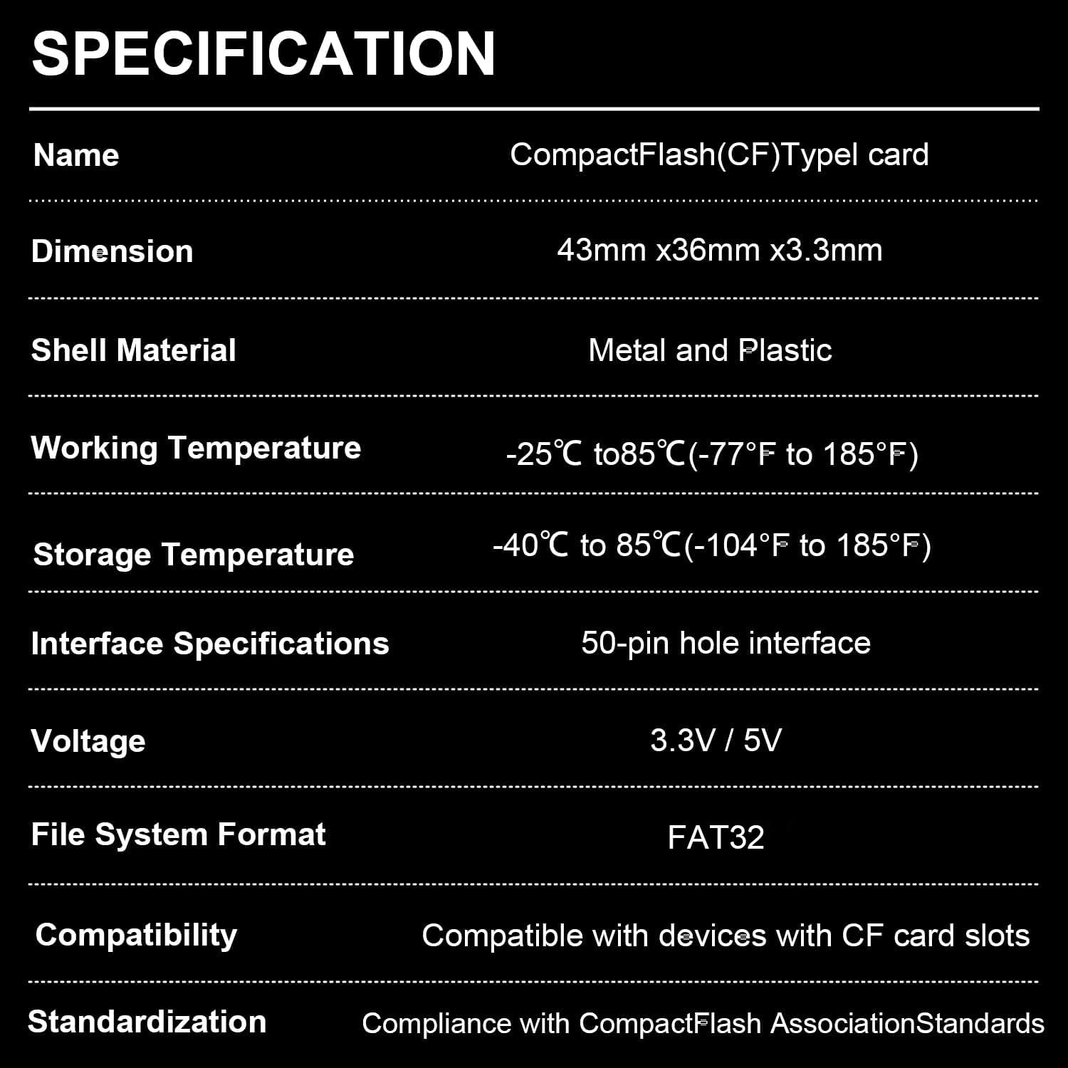 Scheda flash compatta CF800X da 128 GB, tipo I, velocità fino a 120 MB/s per fotocamere