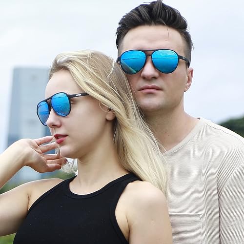 Miniatura 2 de Jefoo - Gafas de sol polarizadas estilo aviador para hombres y mujeres, retro, modernas, deportivas para exteriores con protección UV400