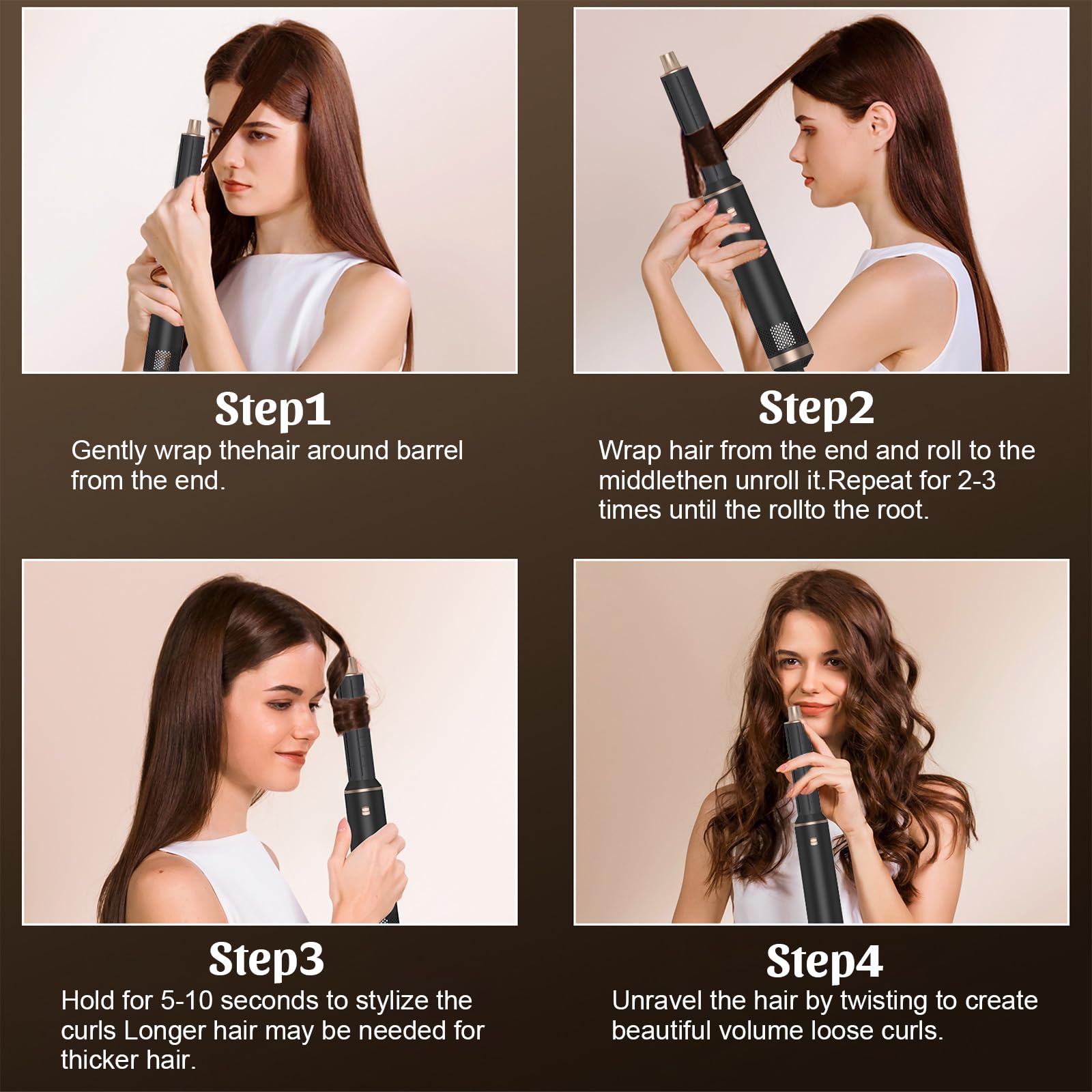 Hairstyler 5 w 1, profesjonalna stylizacja włosów, zestaw Airstyler z lokówką samochodową, jonami suszarki do włosów, szczotką grzewczą, prostownicą do wszystkich rodzajów włosów, stylizacja włosów do