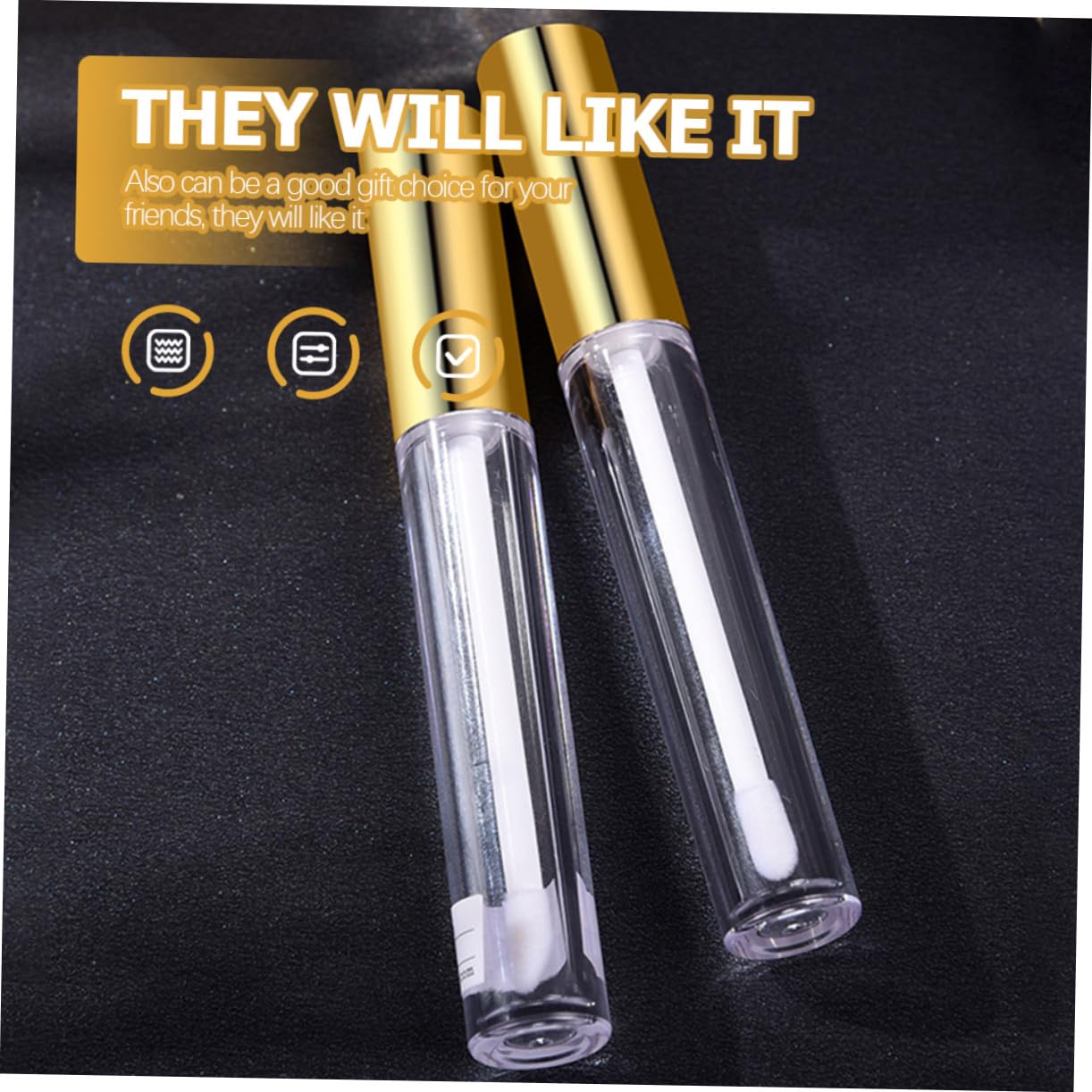 Tubetto Lucidalabbra Vuoto 10ml Plastica Oro, 40 Pezzi | Lip Oil e Lip Liquid, Uso Makeup, Leggero e Portatile, Confezione da 40