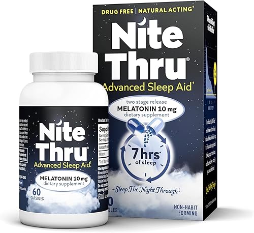 Advanced Sleep Aid - Suplemento dietético de melatonina, cápsulas de 10 mg, 60 unidades