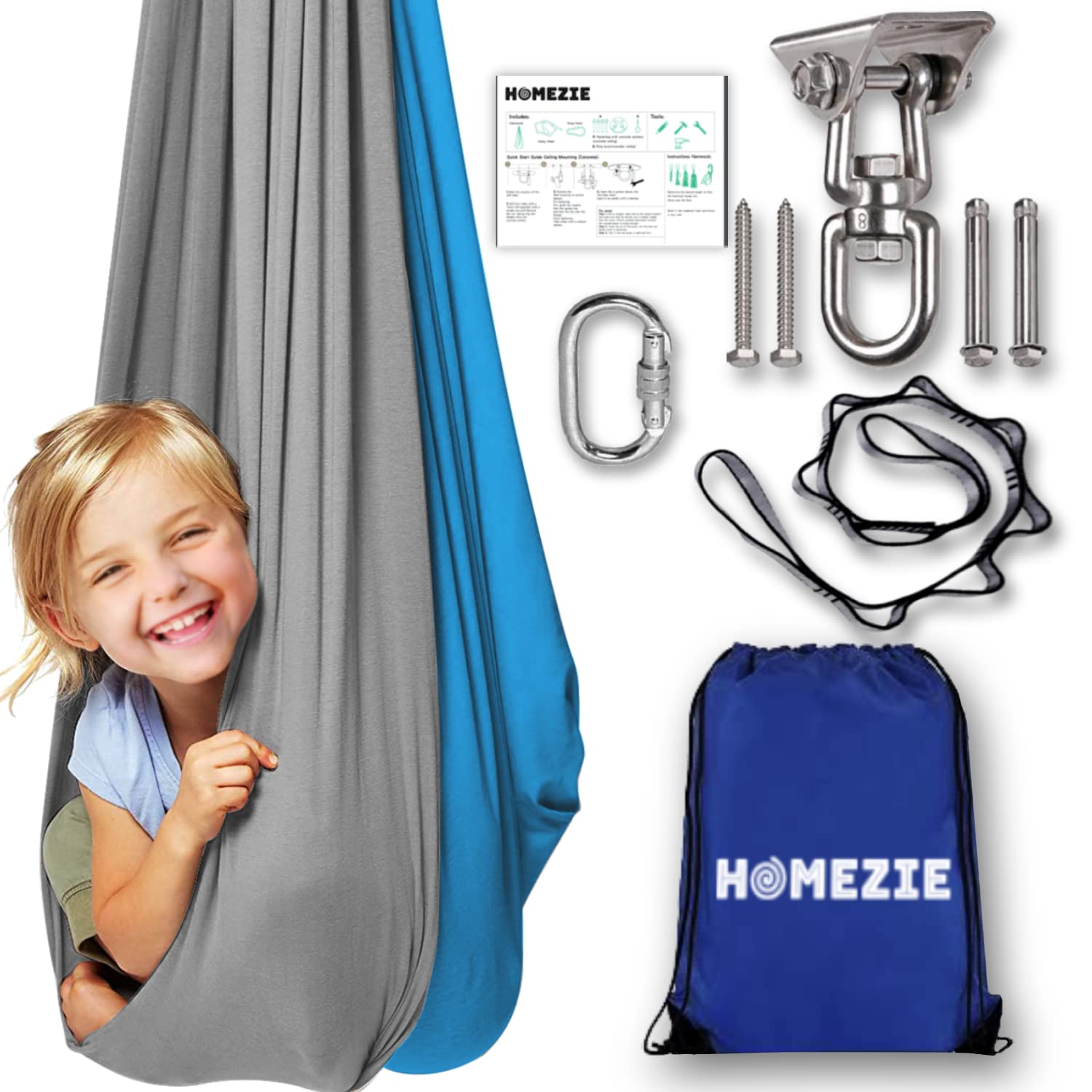 Buy HOMEZIE Sensory Swing, Outdoor + Indoor Swing for Kids, Sensory