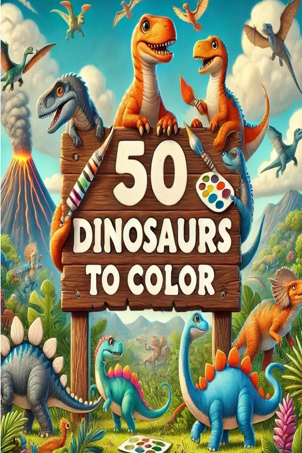 50 DINOSAURS TO COLOR: Dinosaur Coloring Adventure (Coloring Books)