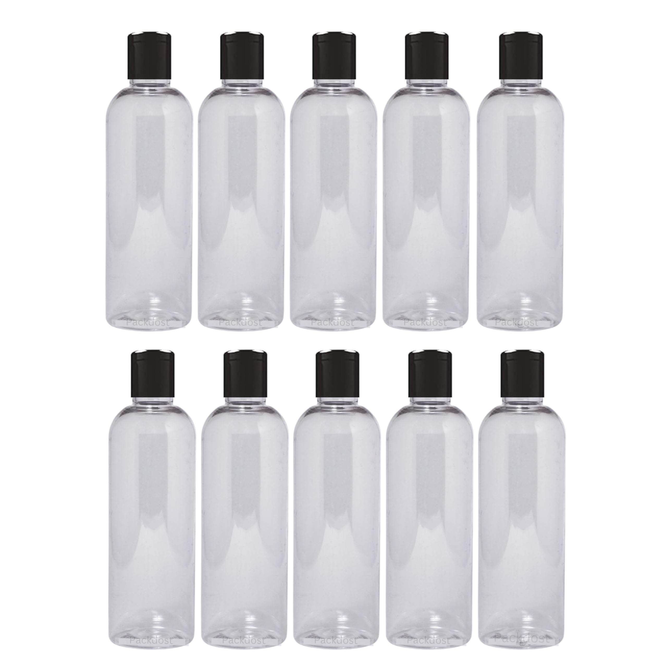 Reusable Transparent cylindrical pet bottle with flip top cap 100 ml (set of 10)-image-22