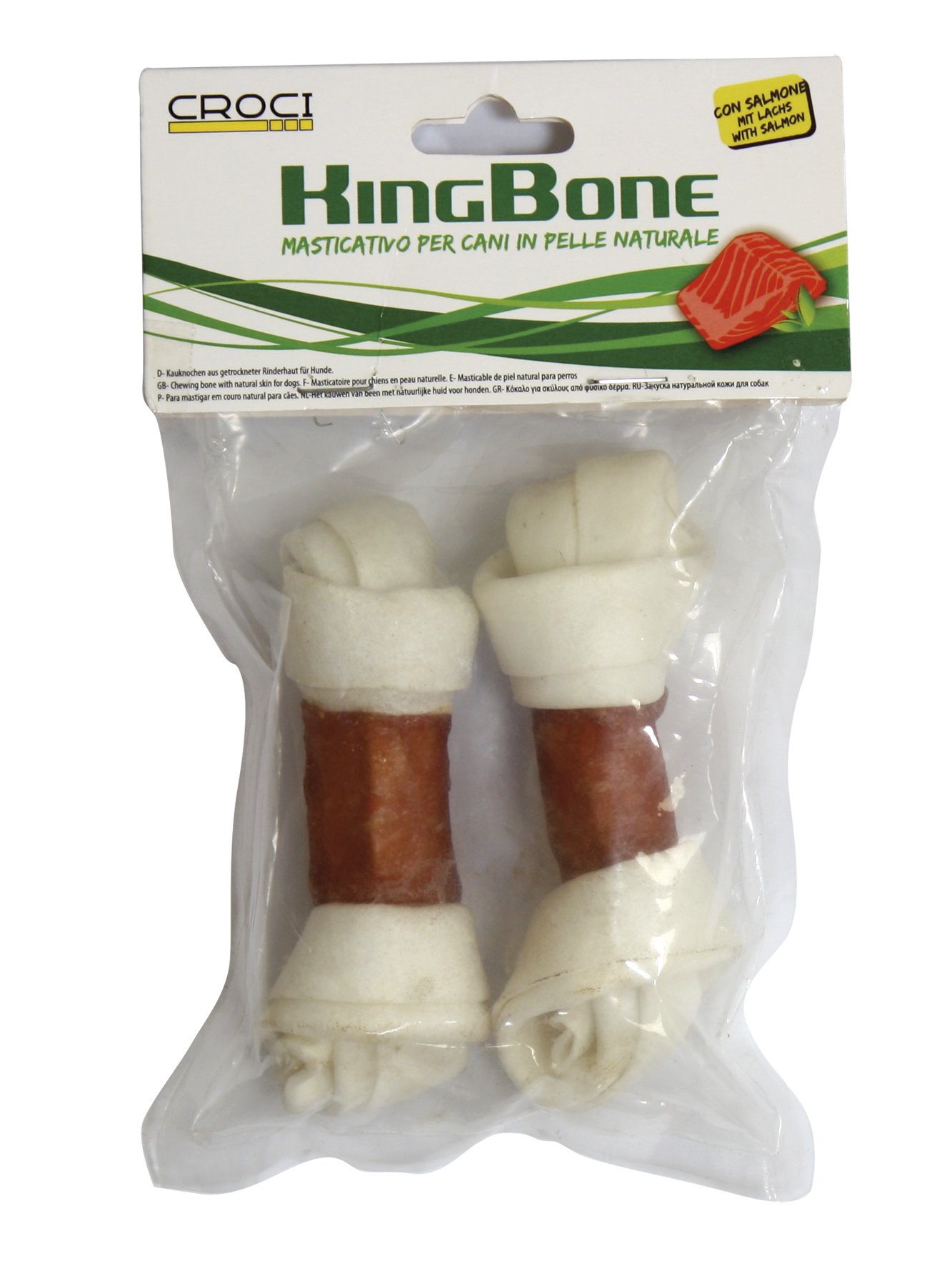 Croci King Bones for Dogs with Salmon 11 cm Pack of 2
