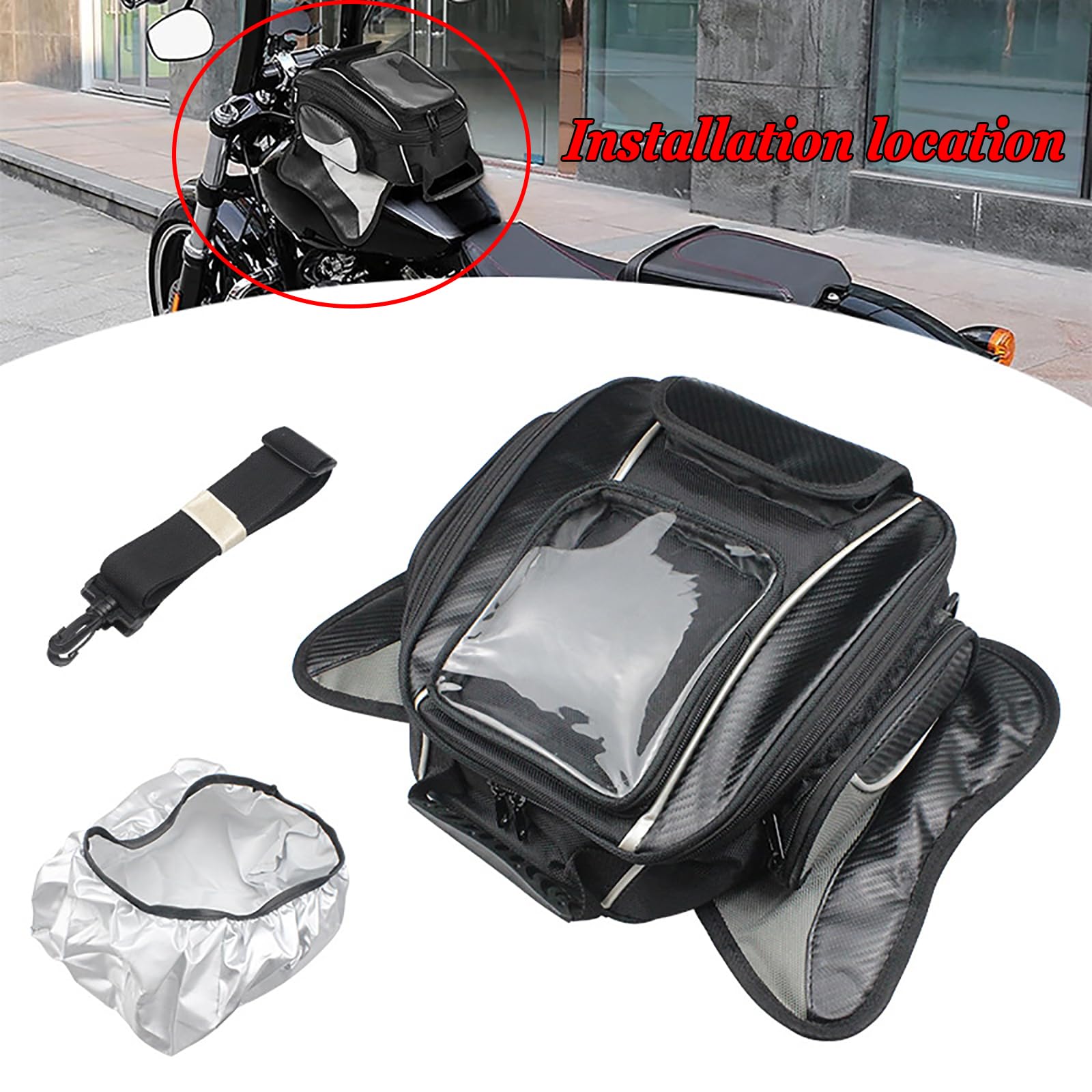 Sacoches Réservoir Magnétique pour Moto pour Triumph Scrambler, Sac à Dos de Moto avec étui pour Téléphone à écran Tactile, Sac de Rangement de Voyage pour Moto