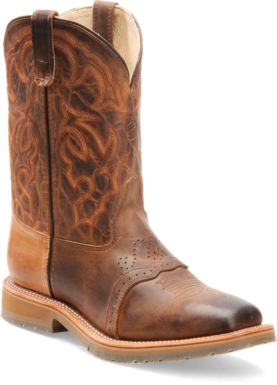 DOUBLE-H 11" Dwight Steel Toe Western Boots for Men - Texon Insole with Cork Inlay, Oil- and Slip-Resistant I.C.E. Outsole, EH-Rated and Made in USA