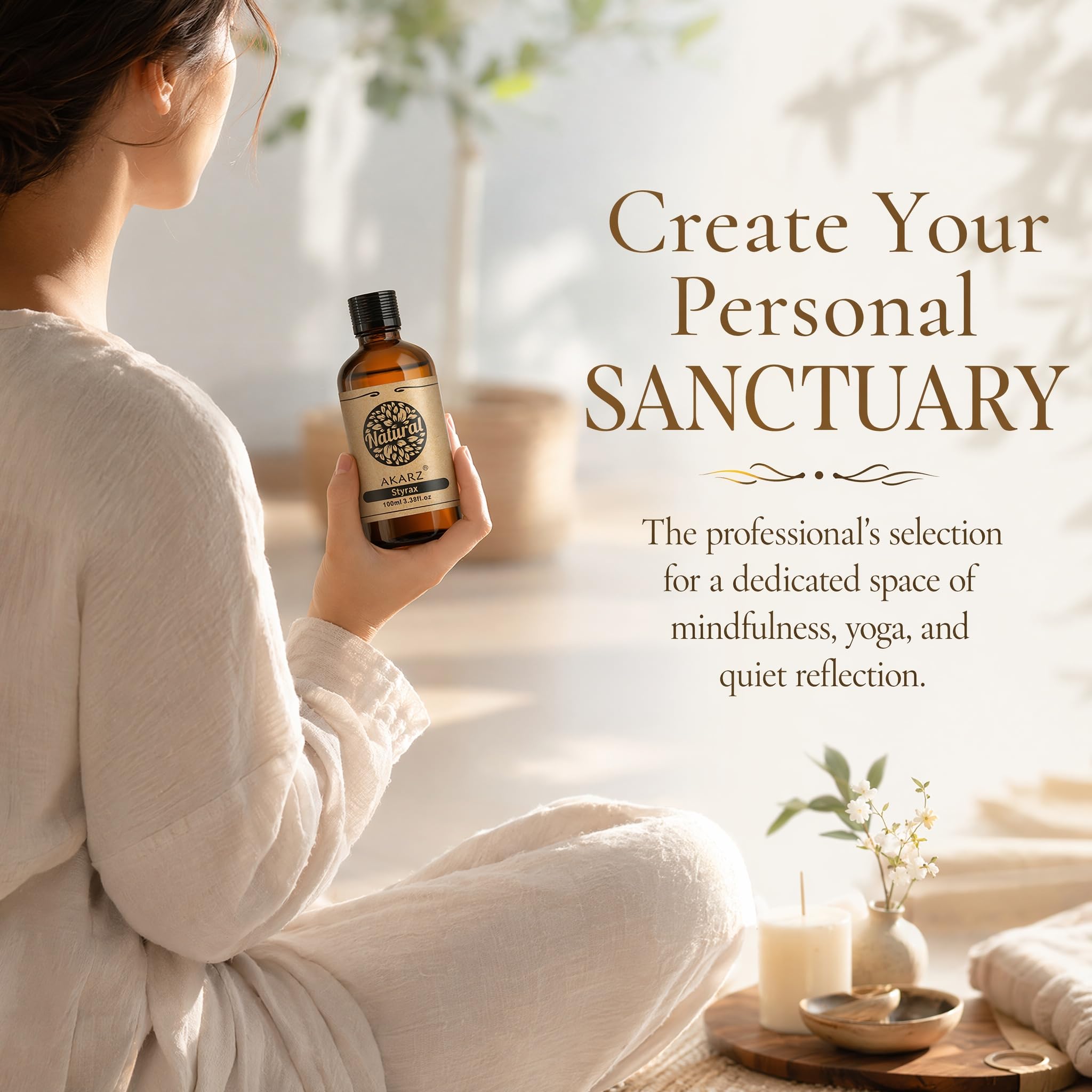 AKARZ 100ml Olejek esencjny z Styraksu - Naturalny olejek aromatyczny do dyfuzorów, lamp aromatycznych i aromatów pomieszczeń