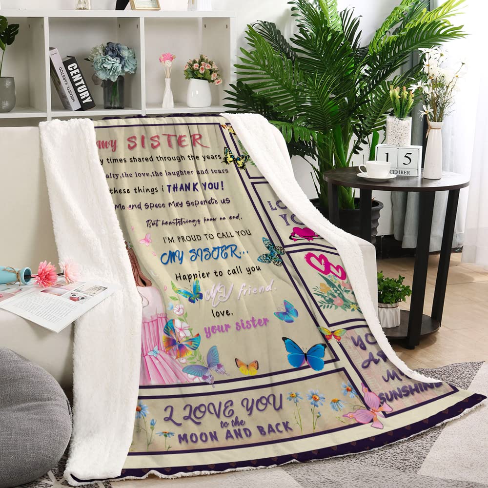 Personalisiert Geschenkdecke „Für Meine Schwester“ – Kuschelweich, 127 X 152 Cm