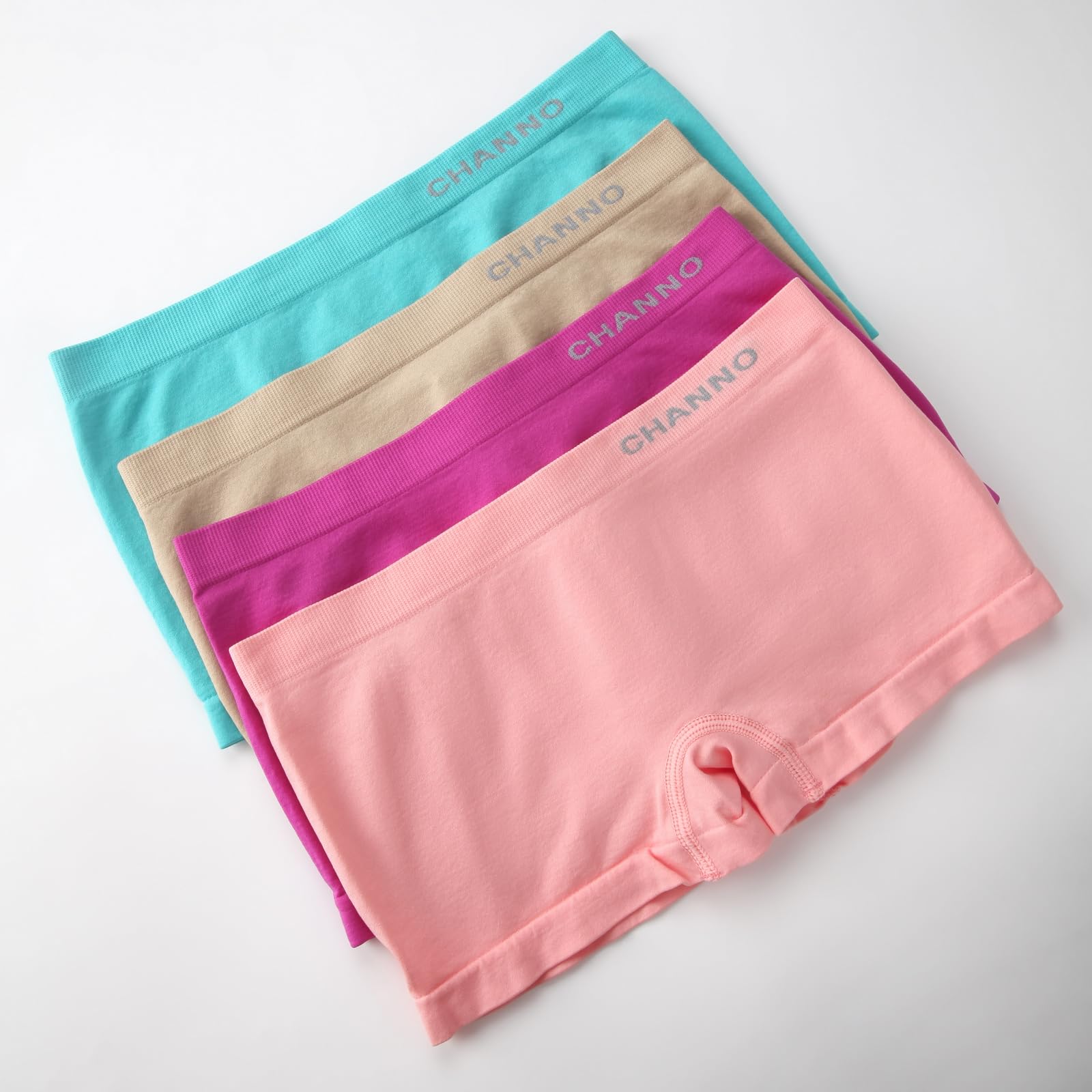 Channo Boxers Fille Shorty Culotte sans Couture en Microfibre Ultra-Douce, Lot Multicolore de 12