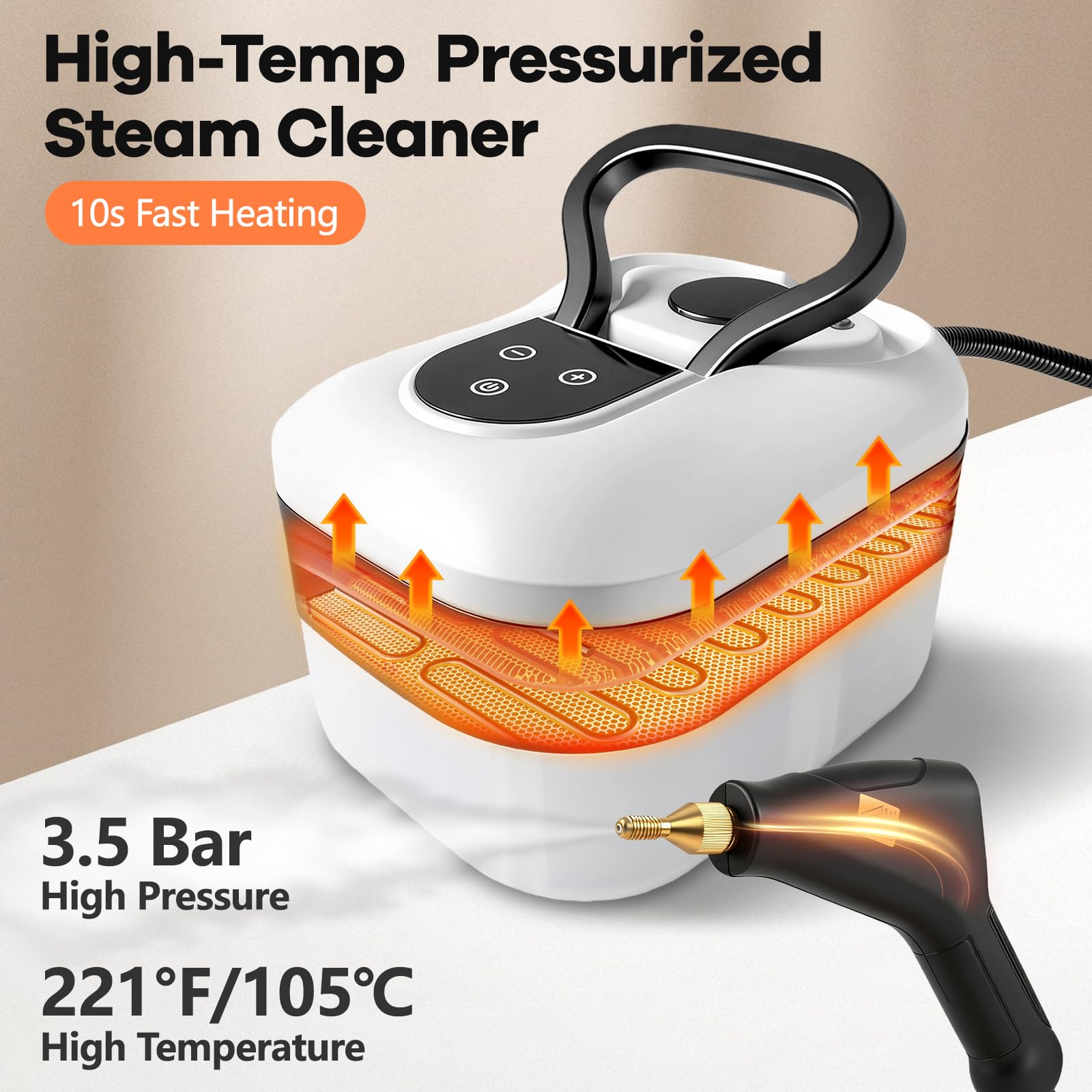 Dampfreiniger 2500W Dampfreiniger Handgerät mit 1.8L Wassertank