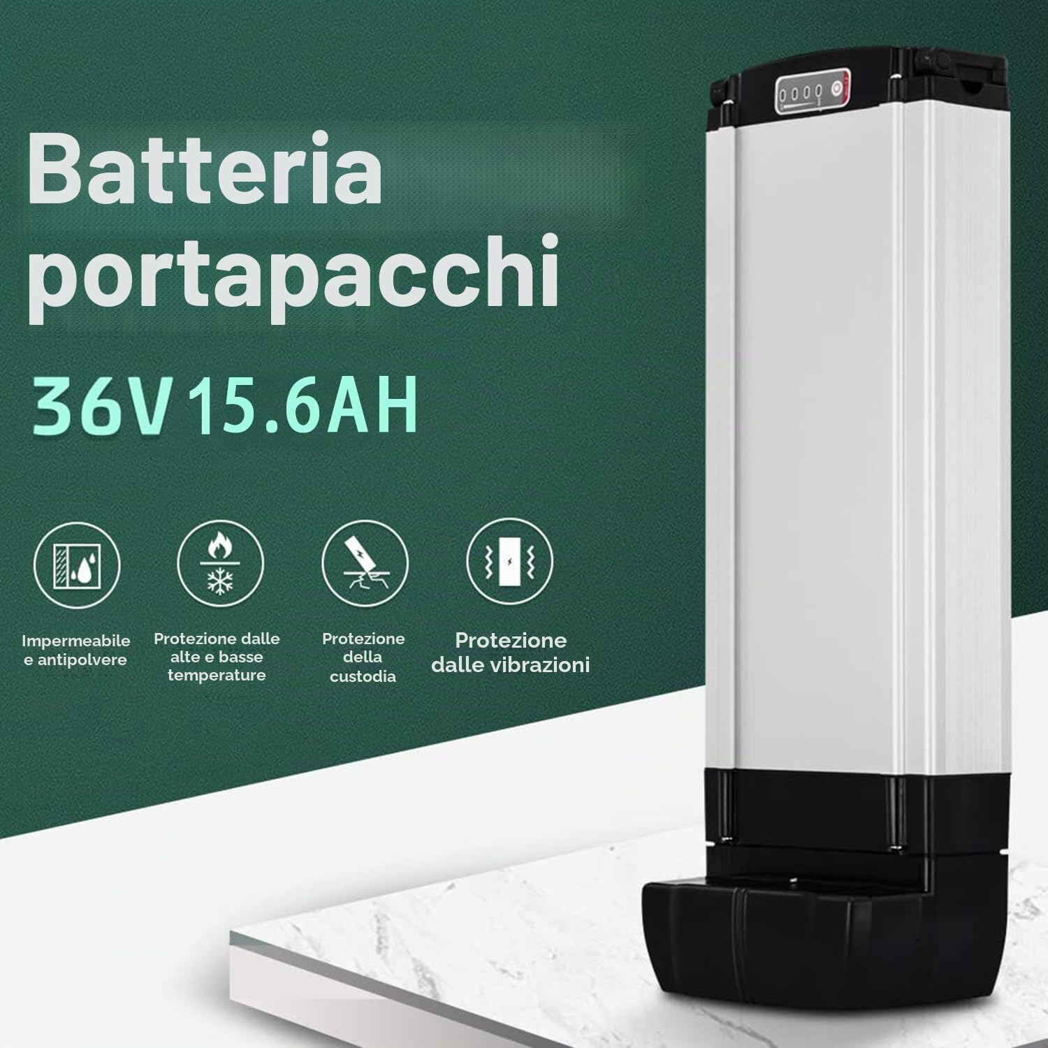 Batteria 36V 15.6Ah 561Wh agli ioni di Litio delle Biciclette Elettriche Batteria al Litio con e 2A Caricabatteria per E-bike Mifa, Prophete，E-GO! Wondervelo,Hapex
