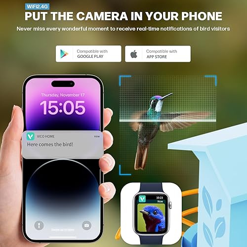 Miniatura 4 de Smart Bird Feeder with Camera - AILNJUC AI Identify 11000+ Bird Species Identification & 3W Solar Panel, Wireless Bird Watching Camera,1080P Auto