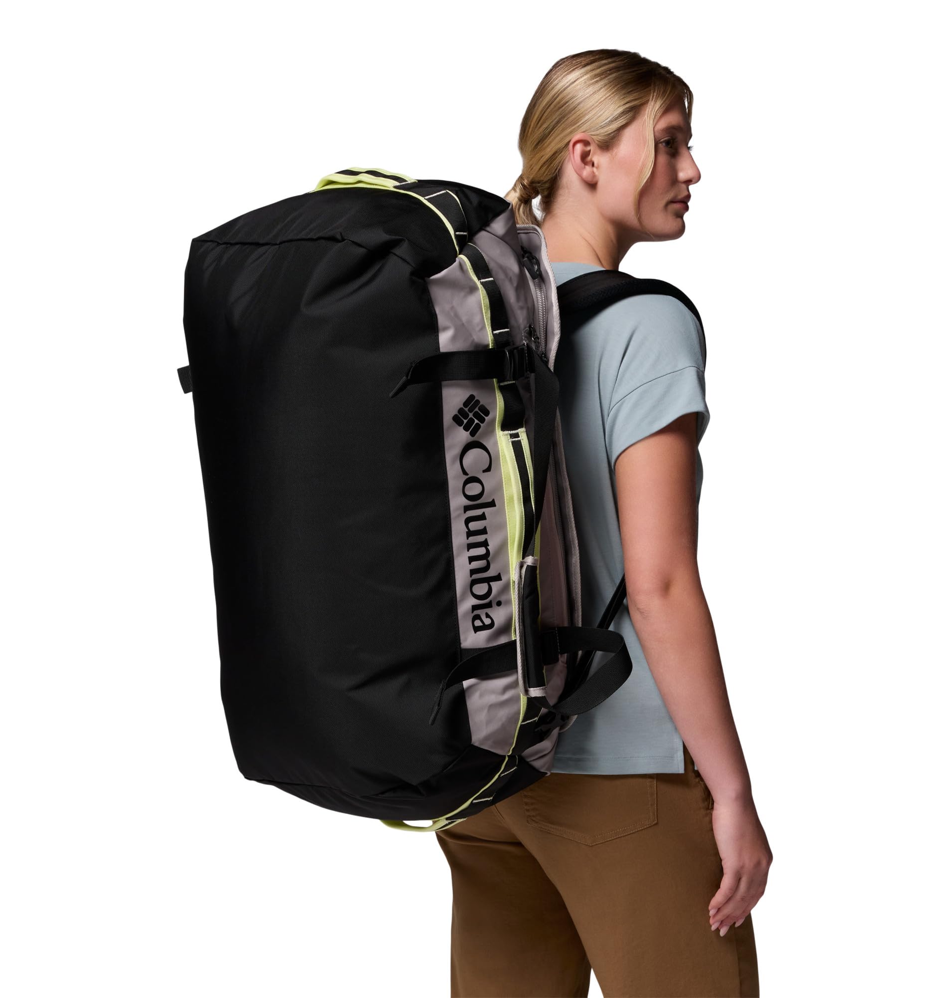 Columbia Landroamer Sac de Sport Unisexe 60 l, Gris Silex/Noir/Citron Haze, Taille Unique