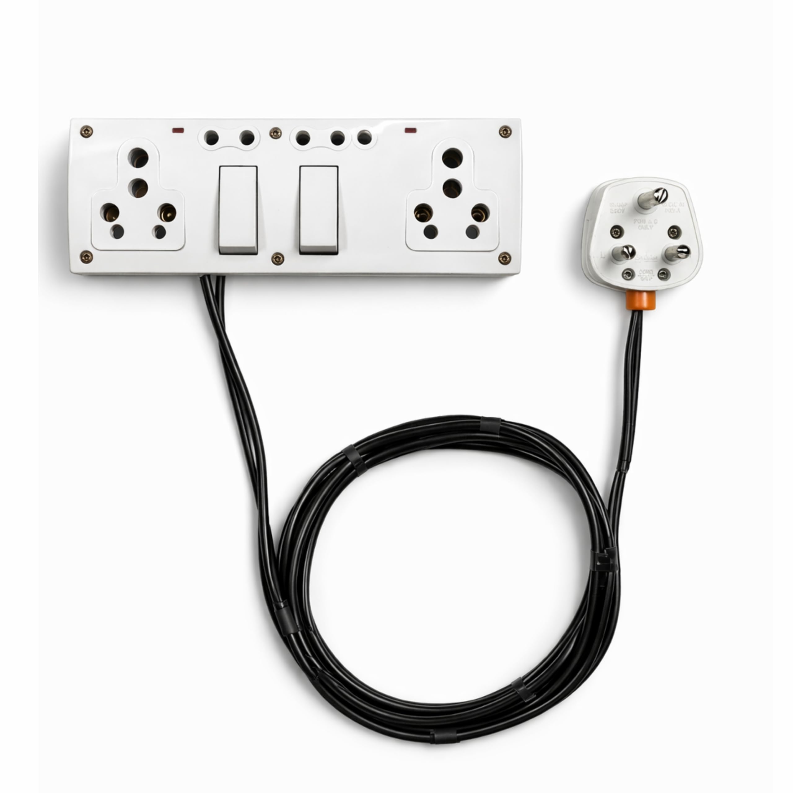 HR Heavy Duty Extension Board - Dual 16A Switch with 16A Socket with 1.5 mm 3 Meter Heavy Duty Cable (2200W)-image-46