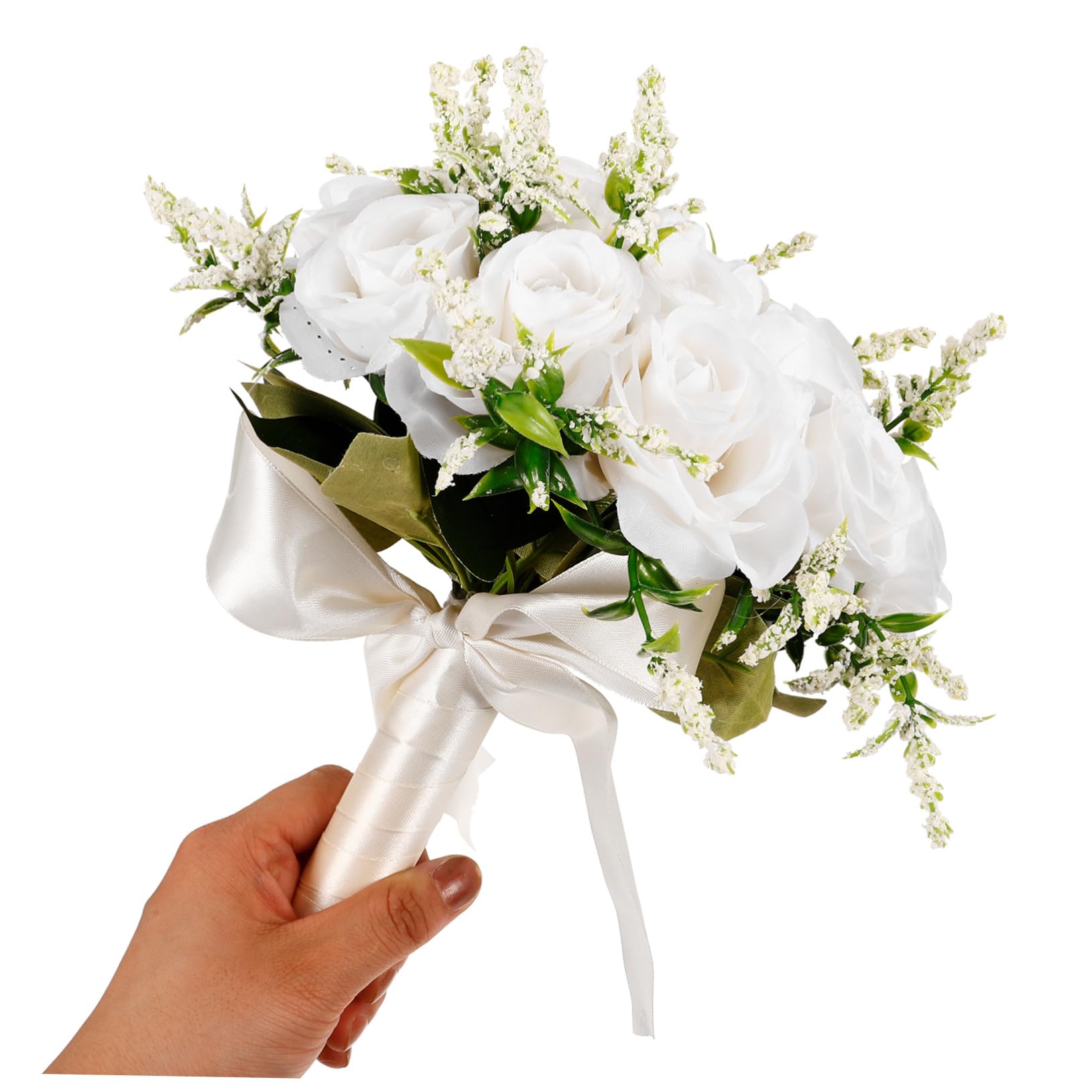 Abaodam Bouquet Di Nozze Artificiale Fiori Realistici Accessorio Per Matrimonio e Fotografia Decorazione Romantica Per Sposa Realizzato in Plastica e Seta Duraturo e Versatile