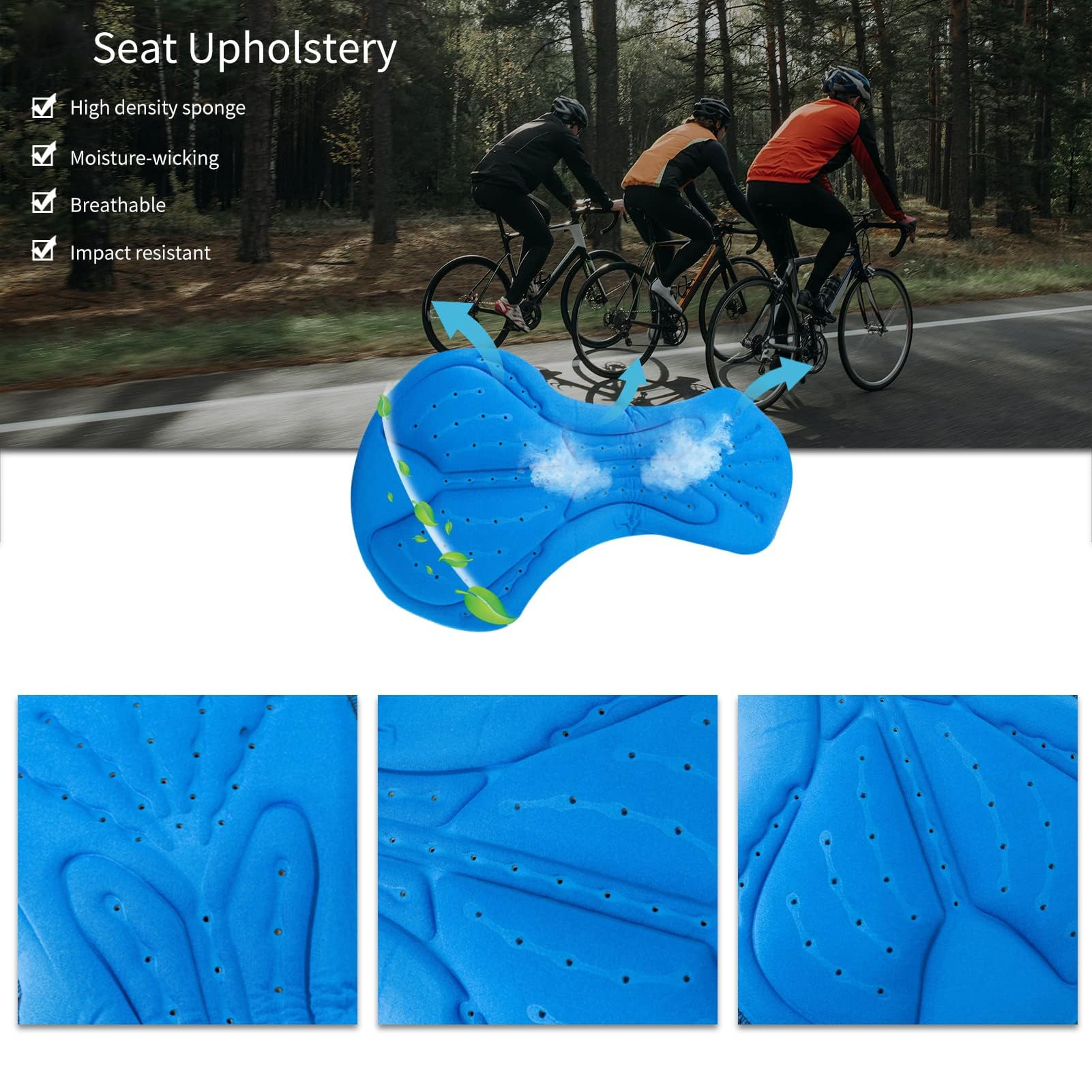 FFFF & OLFEH Herren Fahrradbekleidung Set Kurzarm Herrentrikot Radhose Radtrikots, 3 Gesäßtaschen, feuchtigkeitsableitend, kurzärmelig, schnell trocknend, 6-teiliges Set