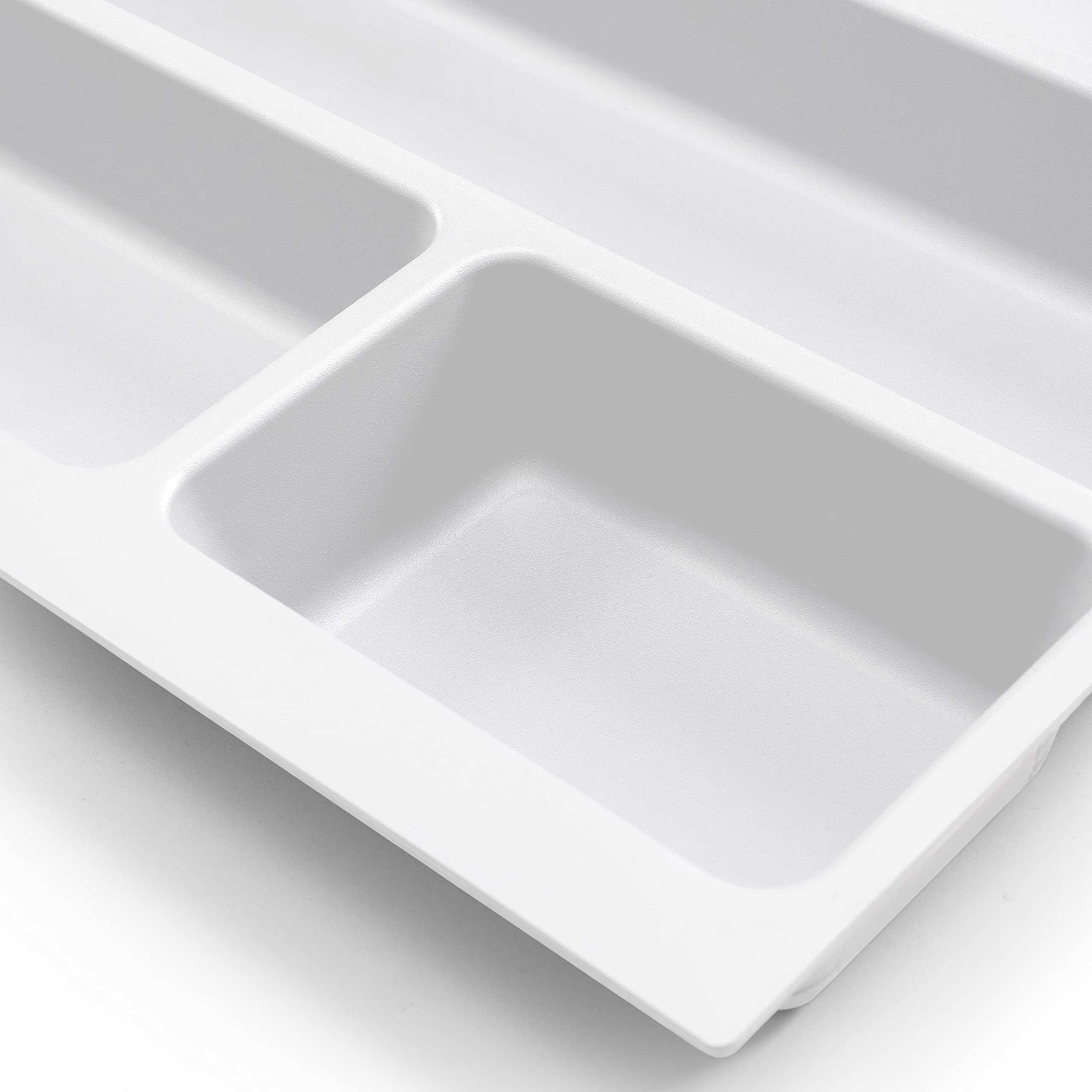 Portaposate Optima Per Cassetto Da Cucina Modulo 600 Mm Spalle 16mm Plastica Bianco 8333315 Emuca