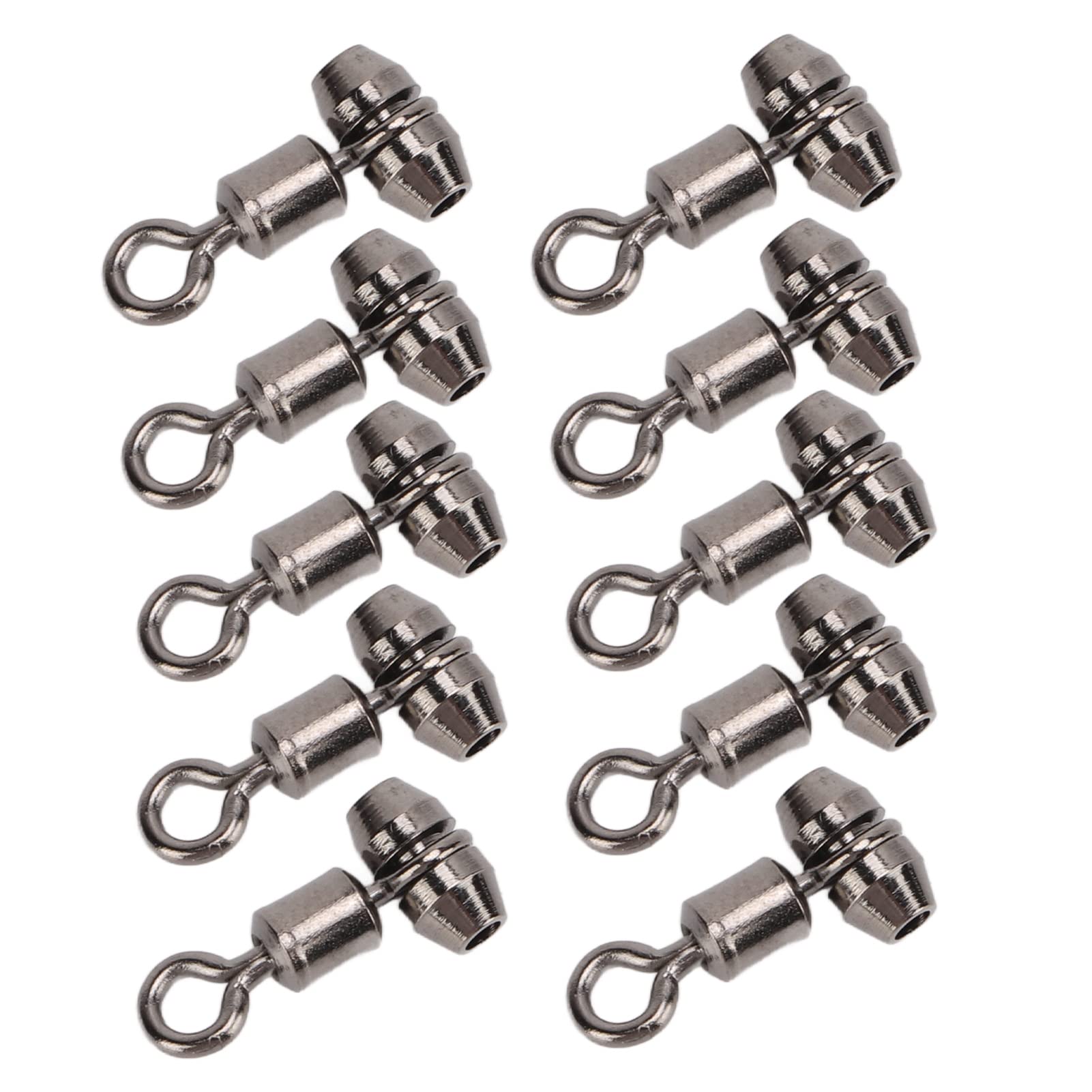 Alomejor Fishing Rolling Swivel Alloy Brass Swivels Nickle Rolling Solid Rings Triple Swivel Cross Line Fishing Connectors(Small)
