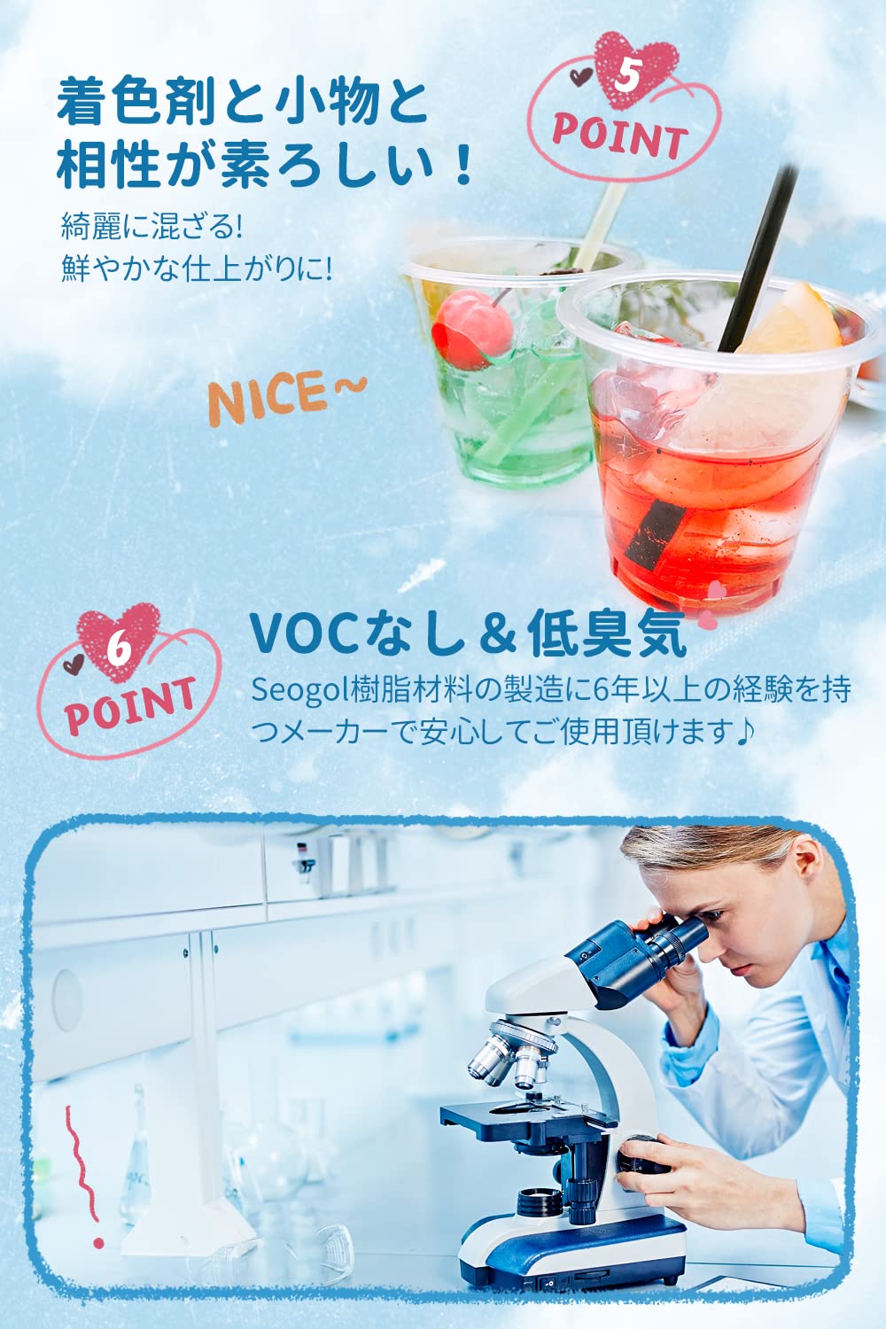 Amazon | エポキシ樹脂 - 二液性レジン液 大容量530g/16oz ハード