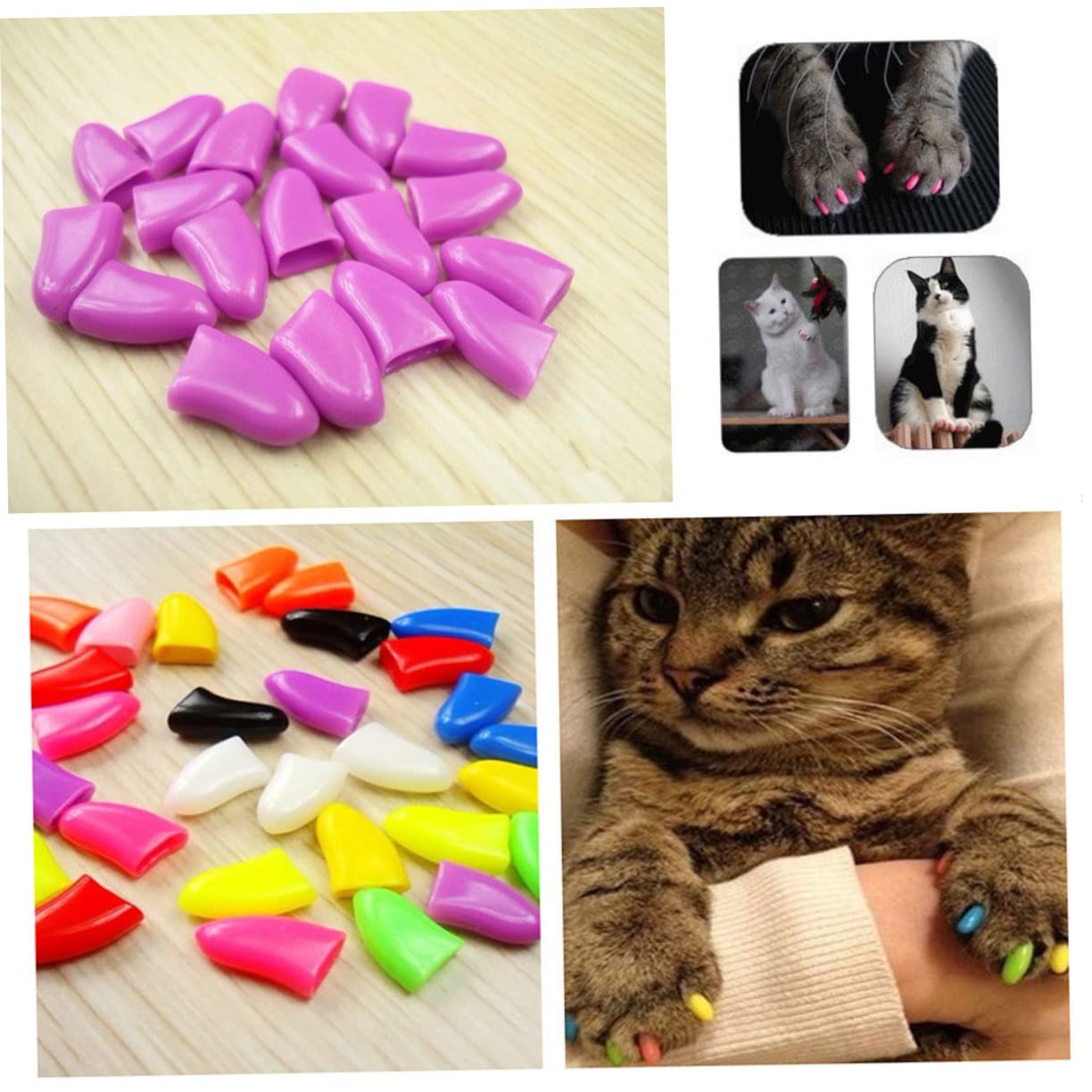 Mipcase 420stücke Katzenkrallenabdeckungen Krallenschutz Für Katzen Zufällige Farben Idealer Nagelschutz Für Möbel Und Haustiere Einfach Anzuwenden Und Bequem