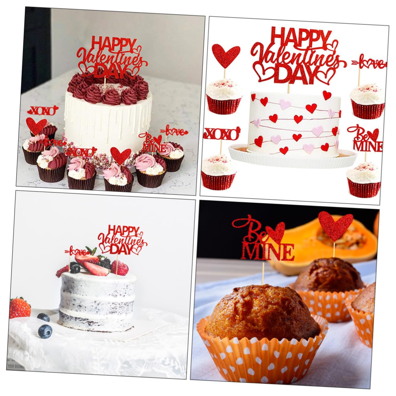 Abaodam 200stücke Valentinstag Kuchendekorationen Herz Cupcake Topper Romantische Dessert Picks Für Hochzeiten Und Valentinstag Feiern Hochwertigem Für Festliche Anlässe