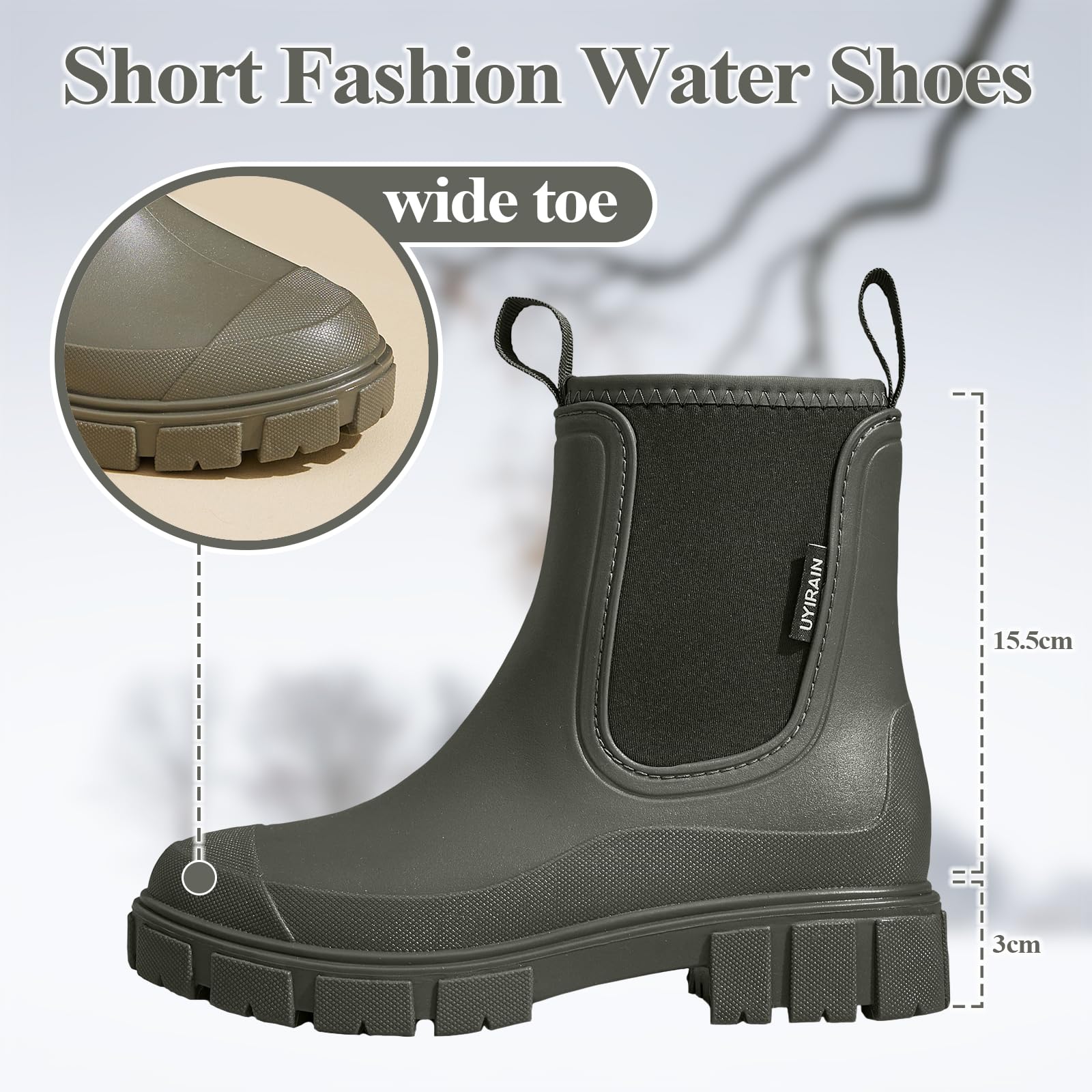 Stivali Pioggia Donna Impermeabile Antiscivolo Stivaletti di Gomma Leggere Comode Boots Antipioggia Moda Stivali Giardinaggio 36-41 EU