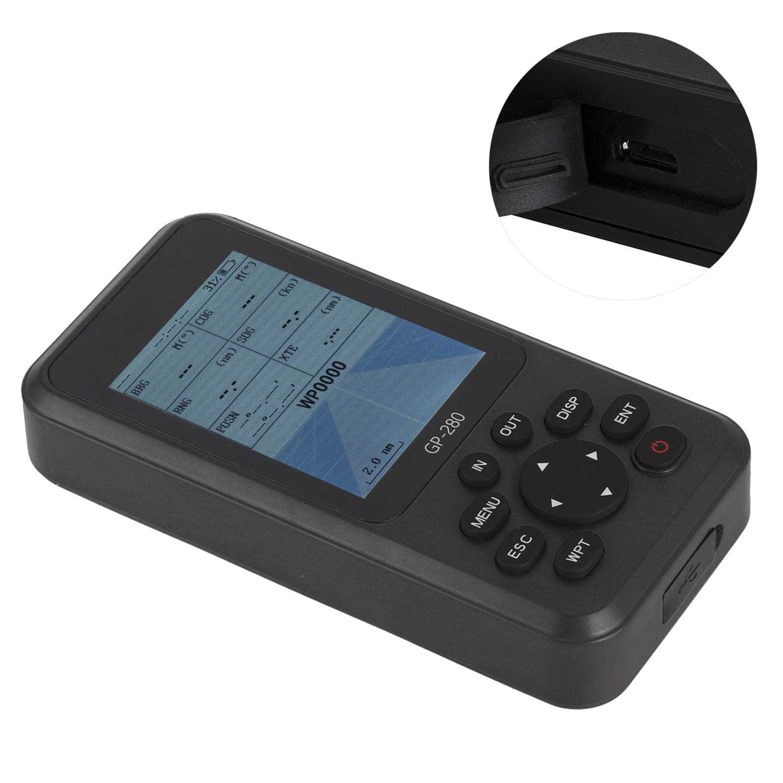 Navigatore GPS Portatile con Schermo Multifunzione, Dispositivo Impermeabile Ad Alta sensibilità per, Veicoli e attività All'aperto, Accessorio (BLACK)