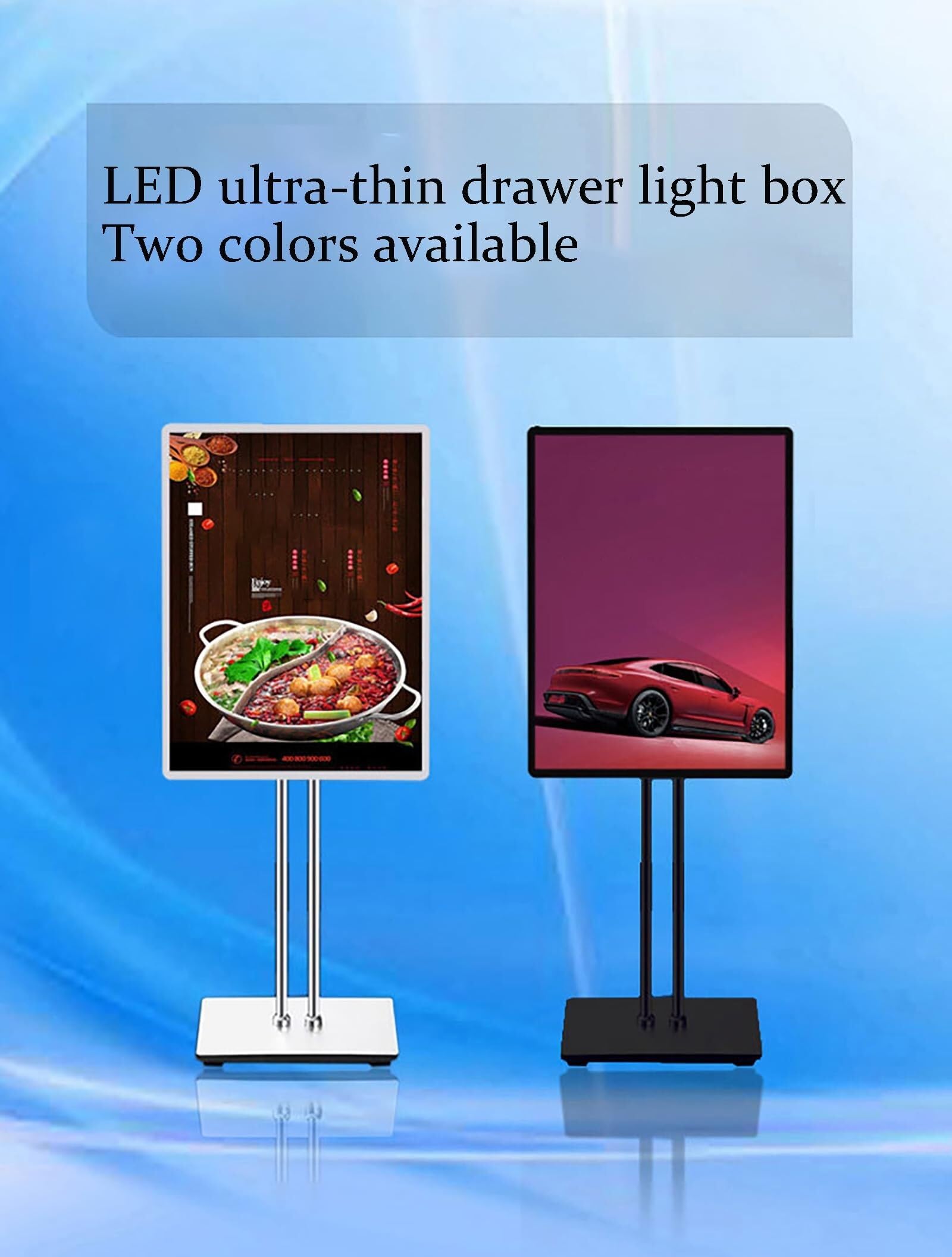 Caja De Luz For Carteles De Pie, Soporte De Exhibición De Carteles A Presión Con Luz, Marco De Exhibición De Publicidad, Soporte De Señalización Independiente, Adecuado For Restaurantes, Bares Tiendas