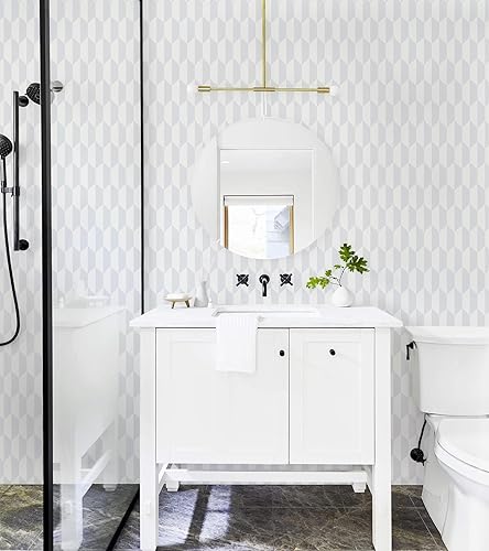 Miniatura 6 de Naphite Papel tapiz moderno para despegar y pegar, papel tapiz geométrico hexagonal, papel de contacto bohemio para armarios, cajones, autoadhesivo,