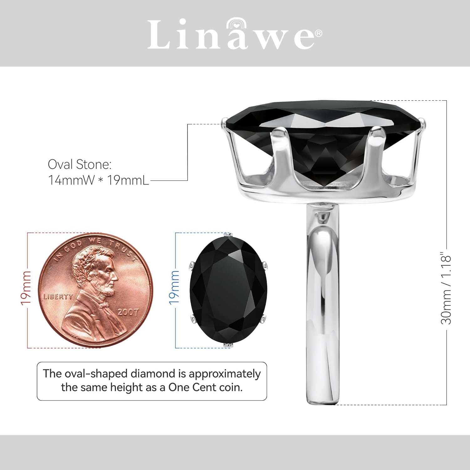 Linawe Cubic Zirconia Imitation Diamond Moissanite Rings for Women, 14K Gold/Rose Gold/Silver Adjustable Chunky Ring, Costume Rhinestone Jewelry for Wedding Engagement - Image 2