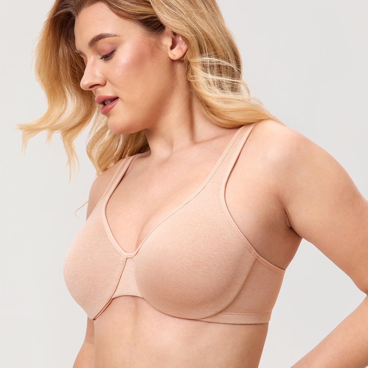 DELIMIRA Mujer Sujetador Copa Completa Reductor con Aros Minimizador Talla Grande