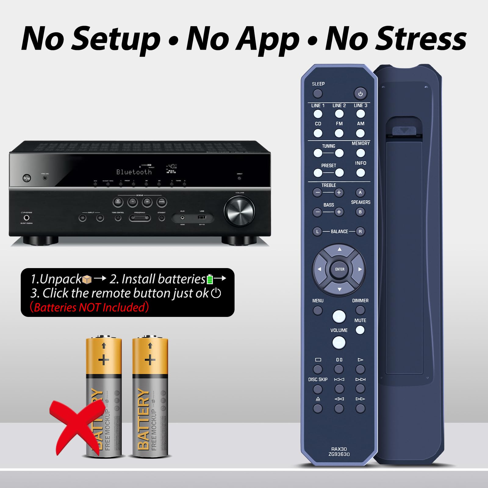 Yamaha zg936300純正OEM元リモートrax30 n5ksbvb Amazon.com: RAX30 ZG93630 Remote Control Replacement for Yamaha