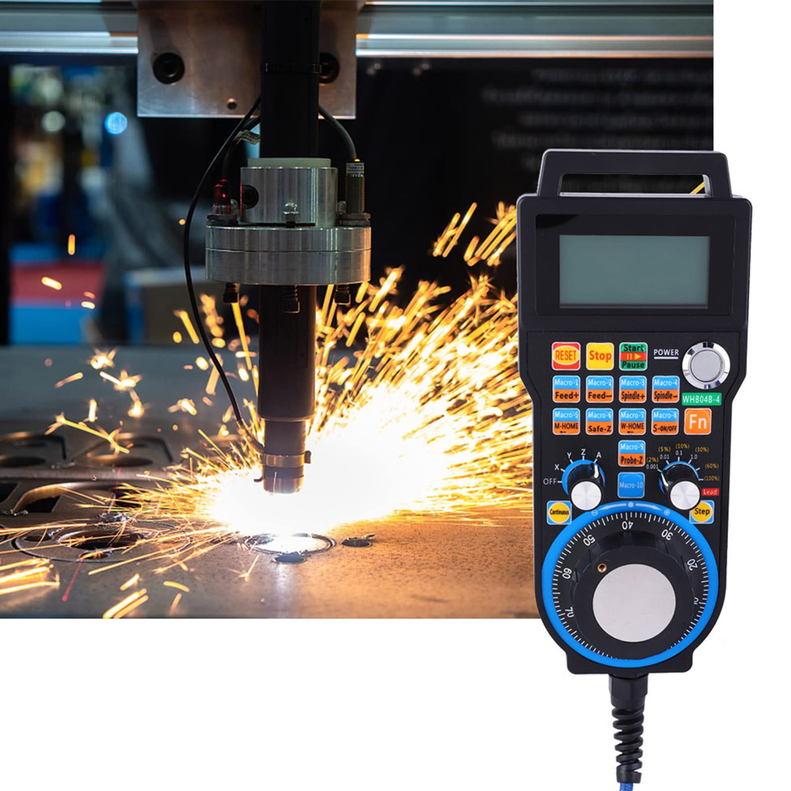 Volant USB Filaire CNC 4 Axes 100PPR, Contrôleur Professionnel Haute Précision, Câble 5m, pour Gravure et Machines CNC