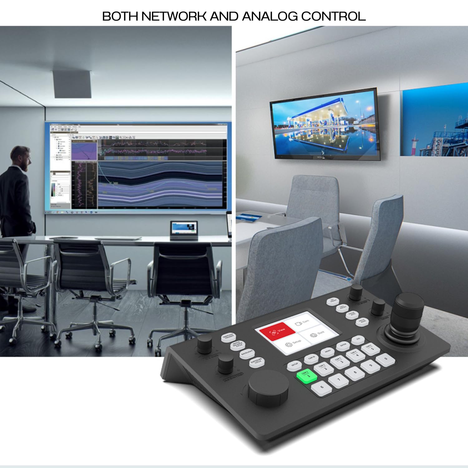 Controller NDI PTZ, controller joystick PTZ abilitato PoE, tastiera controller telecamera IP NDI con joystick 4D VISCA PELCO D/P RS232 RS485 per chiesa di culto live streaming