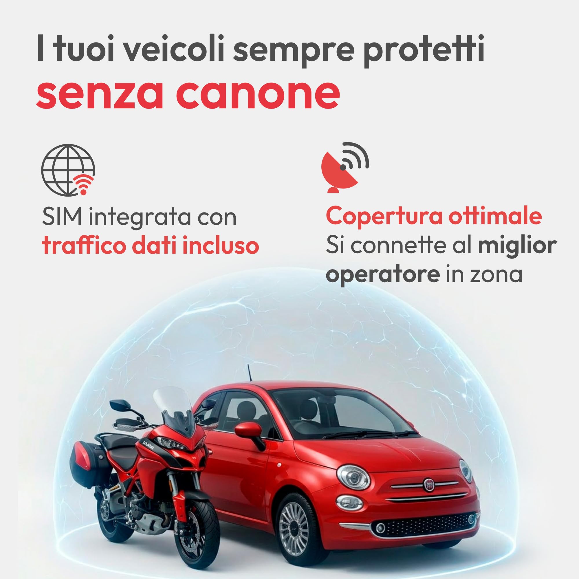 Trackting SMART V3 Europa - Antifurto GPS localizzatore per Auto e Moto - SIM integrata Senza Canone LTE-M/Edge - No cavi - Batteria record - Telefonata Allarme