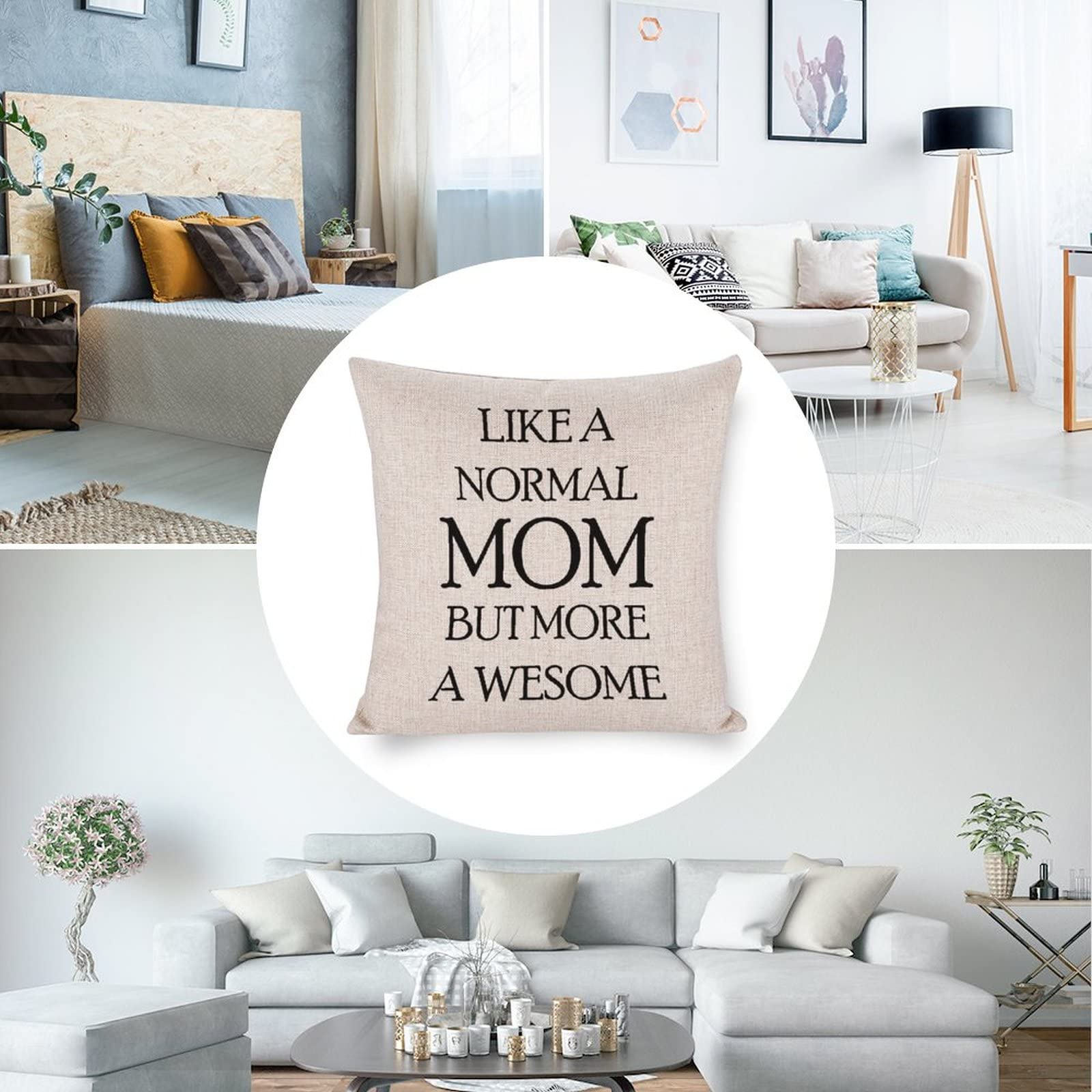 Federa Per Cuscino MFGNEH 40x40 Cm - 'Baby It Cold Outside' In Cotone E Lino, Con Cerniera Invisibile - Ideale Per Divano O Letto - 2