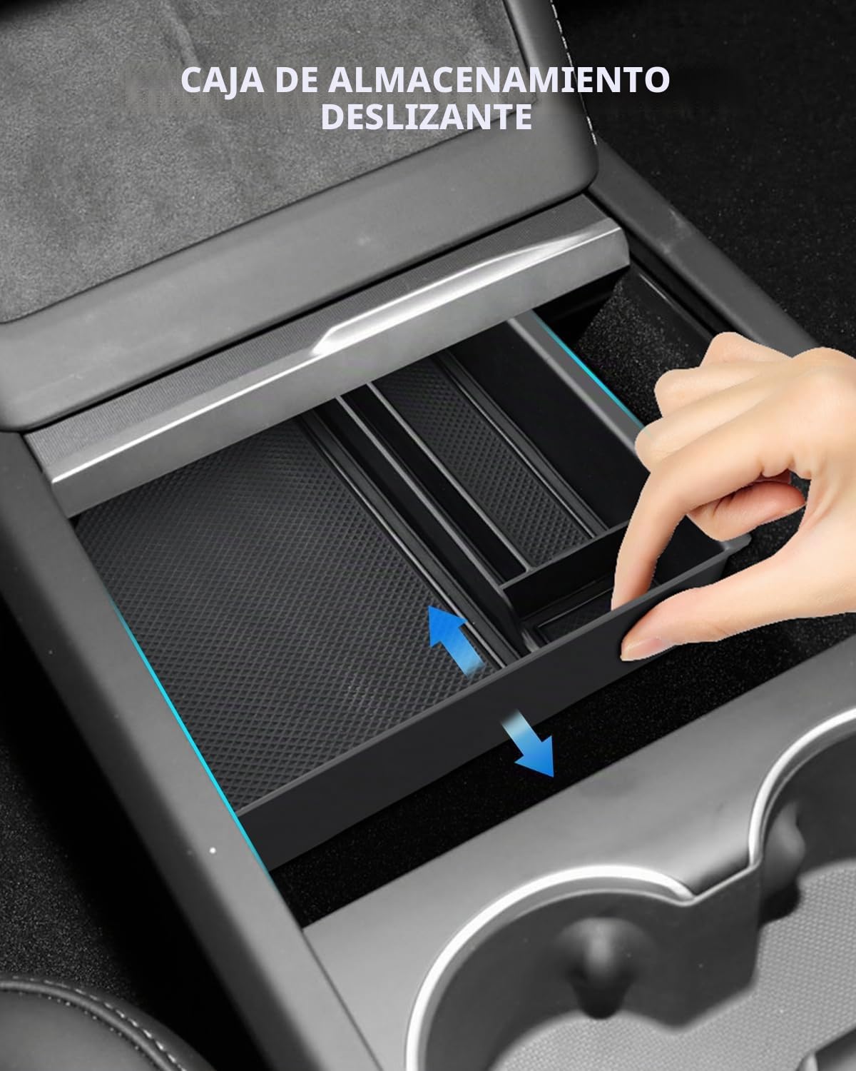 Cajas de Almacenamiento Consola Central para Tesla Model Y Juniper 2025 2026, Organizador de Apoyabrazos para Tesl-a Model 3 Highland 2024-2026, Portavasos, Accesorios Tesla, 3 Piezas Negro