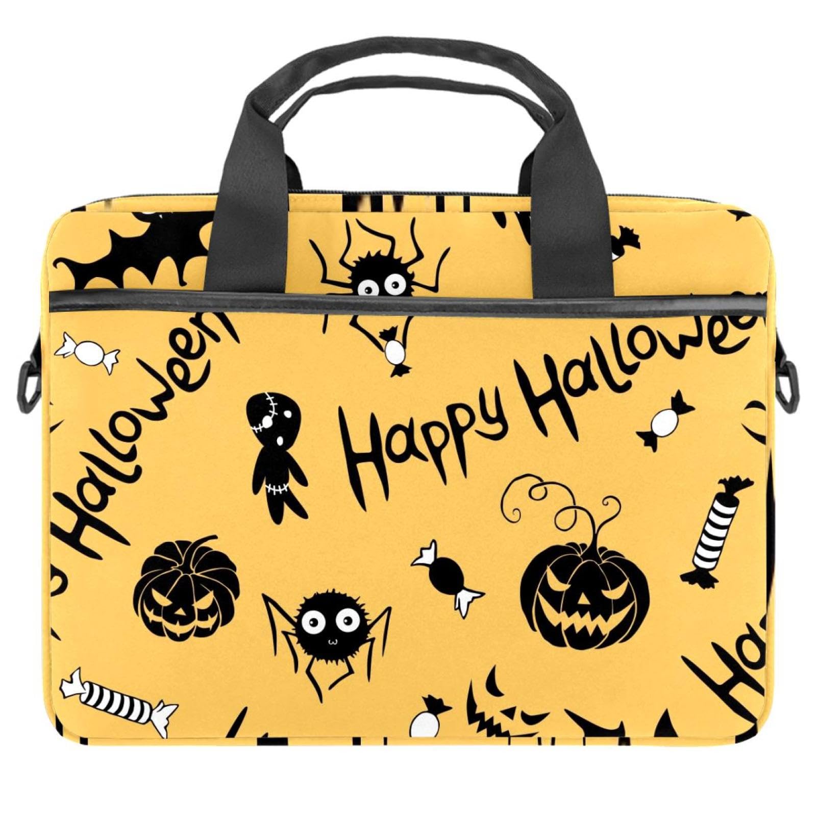 Maletín para portátil de 14 pulgadas con diseño de calabaza y zombi 8
