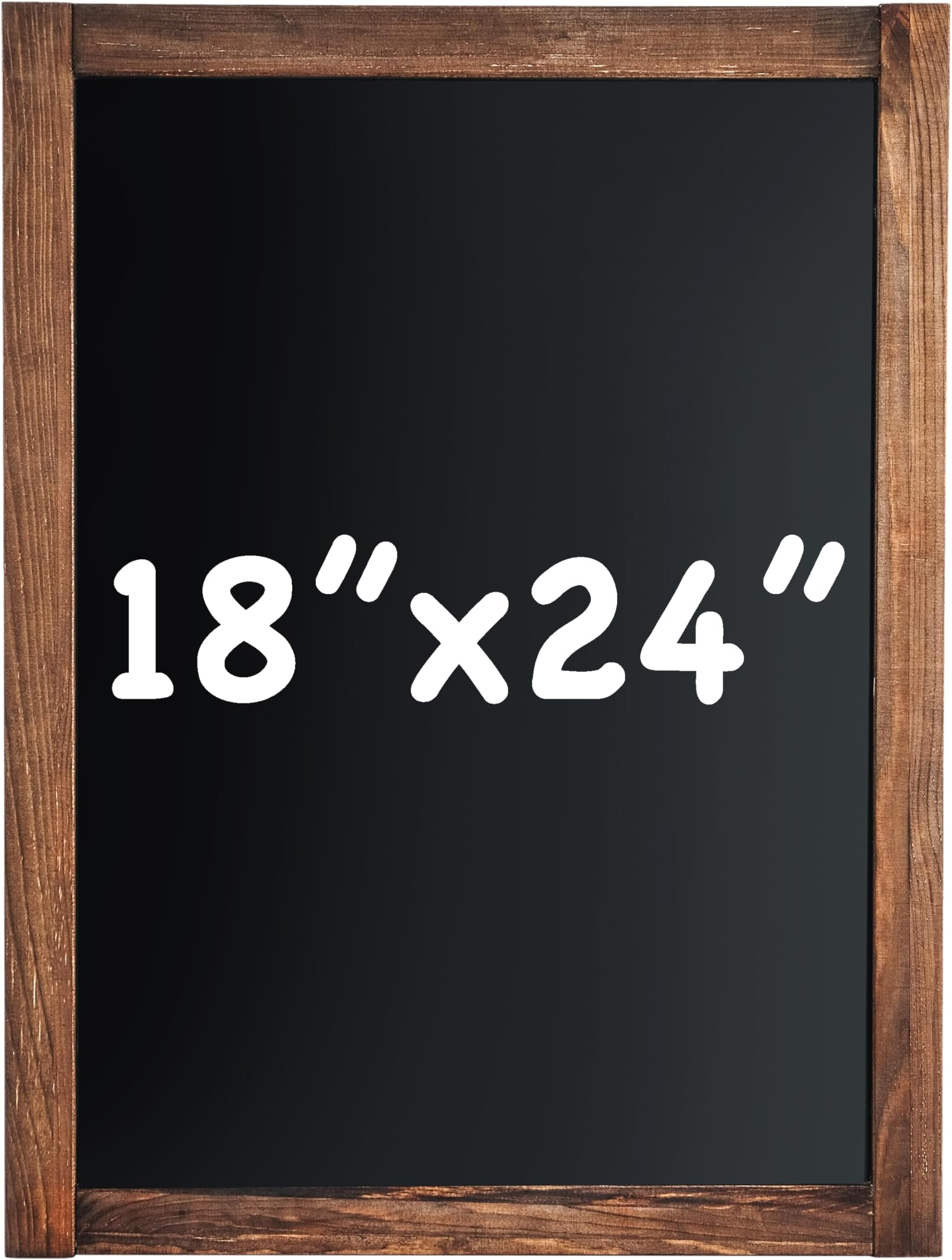 Magnetic Wall Chalkboard 18" x 24" - Non-Porous - Solid Pine Wood Frame Chalkboard Sign - Rustic Vintage Decor - Chalk Board for Wedding, Kitchen, Bar, Restaurant, Menu & Home - Large (Rustic Brown)