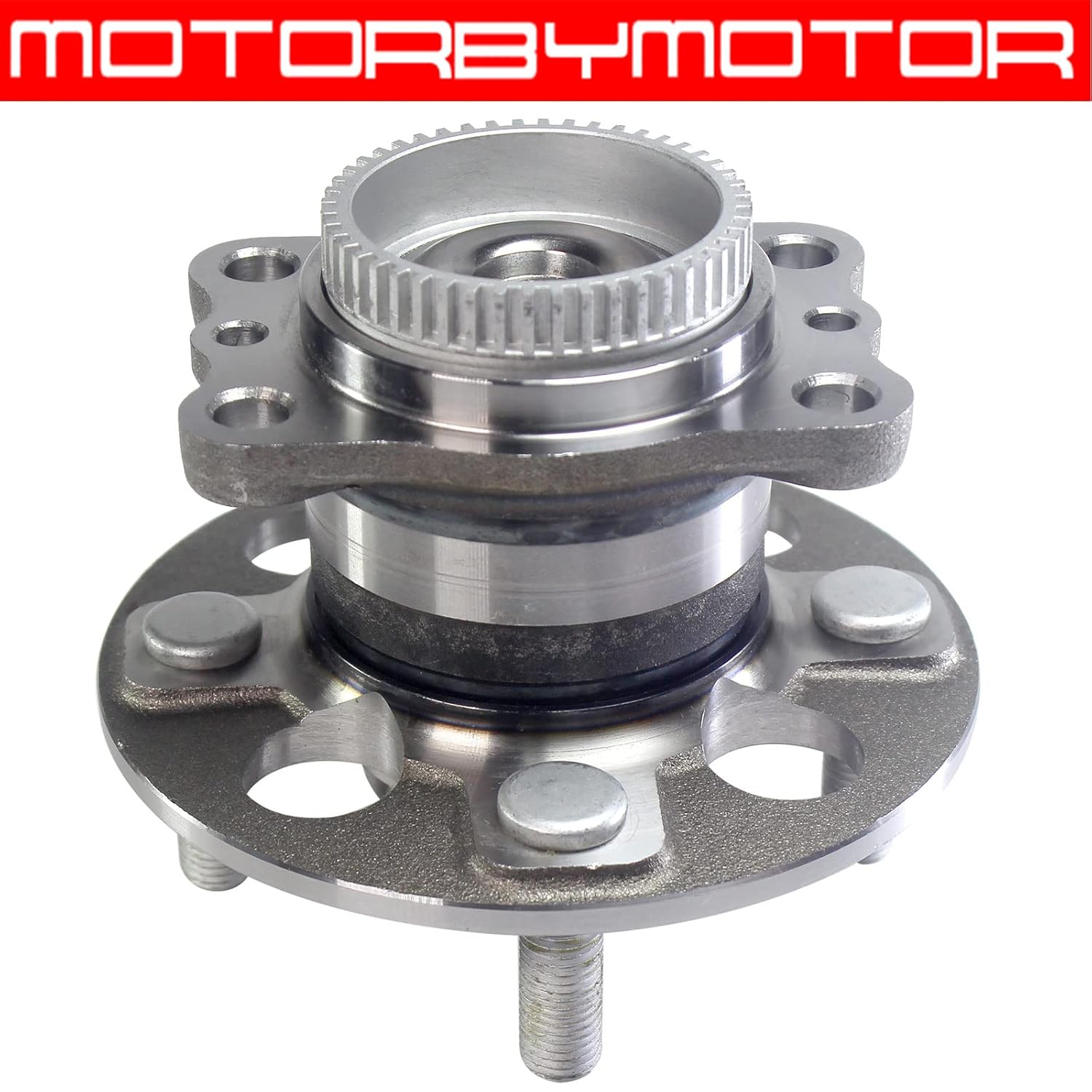 MotorbyMotor 512483 Rear Wheel Bearing and Hub Assembly with 4 Lugs Fits for 2012-2014 Dodge Attitude, 2012-2017 Hyundai Accent, 2012-2016 Kia Rio Wheel Hub Assembly -All Models