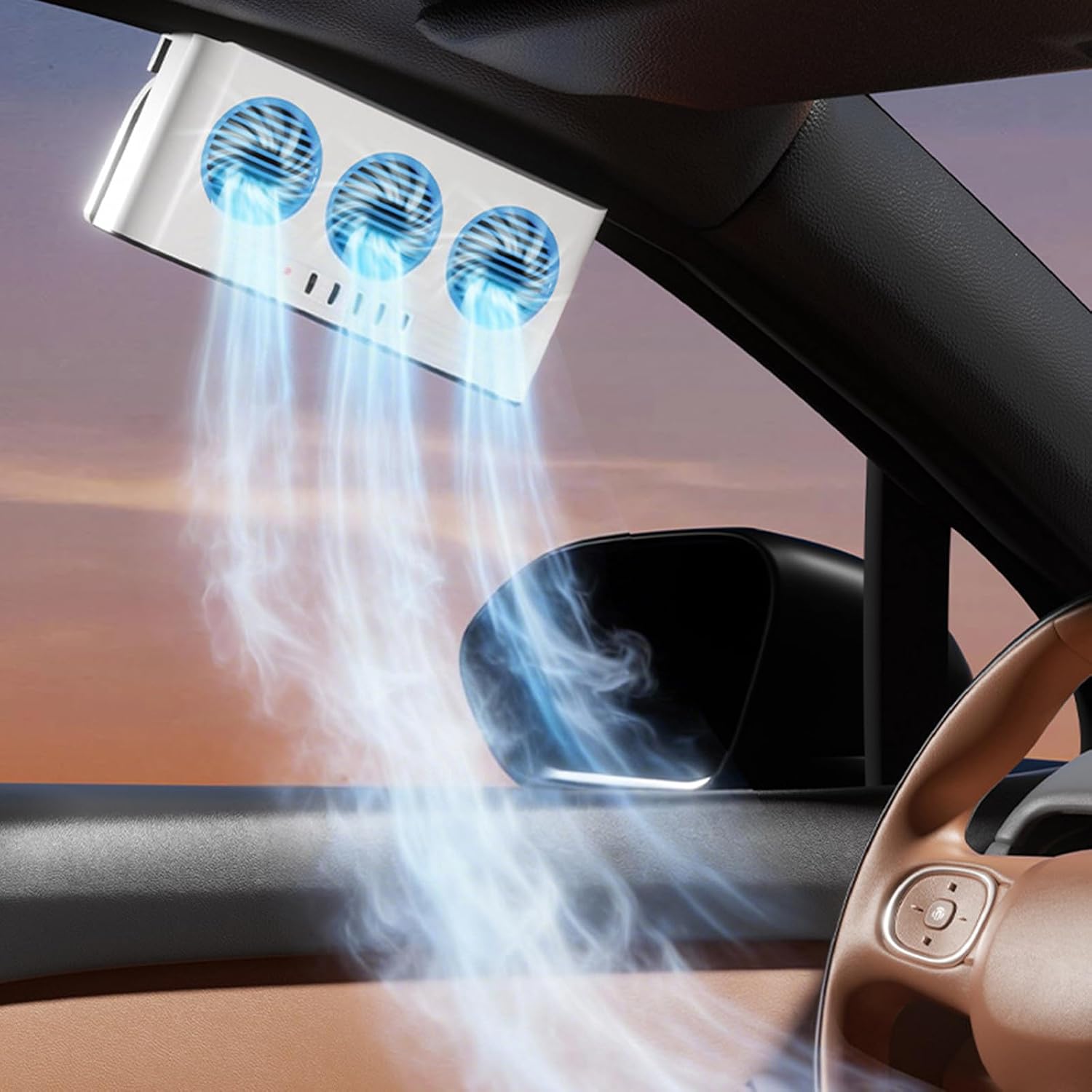 Solar Car Cooling Fan Triple Ventilation Technology 180° Wide Angles Car Radiator Cooling Fan Air Circulation Exhaust Window Vent