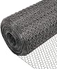 VOUNOT® Chicken Wire Mesh Roll, Galvanized Hexagonal Wire Mesh Fencing, Wire Poultry Netting, 1m x 25m, Hole Size: 13mm, Silver
