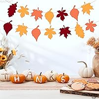 Vista 8 de KatchOn, Guirnalda de hojas de fieltro para decoraciones de Acción de Gracias, 10 pies, sin bricolaje, decoración de otoño, guirnalda de otoño