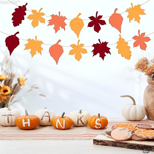 Miniatura 8 de KatchOn, Guirnalda de hojas de fieltro para decoraciones de Acción de Gracias, 10 pies, sin bricolaje, guirnalda de otoño de fieltro para
